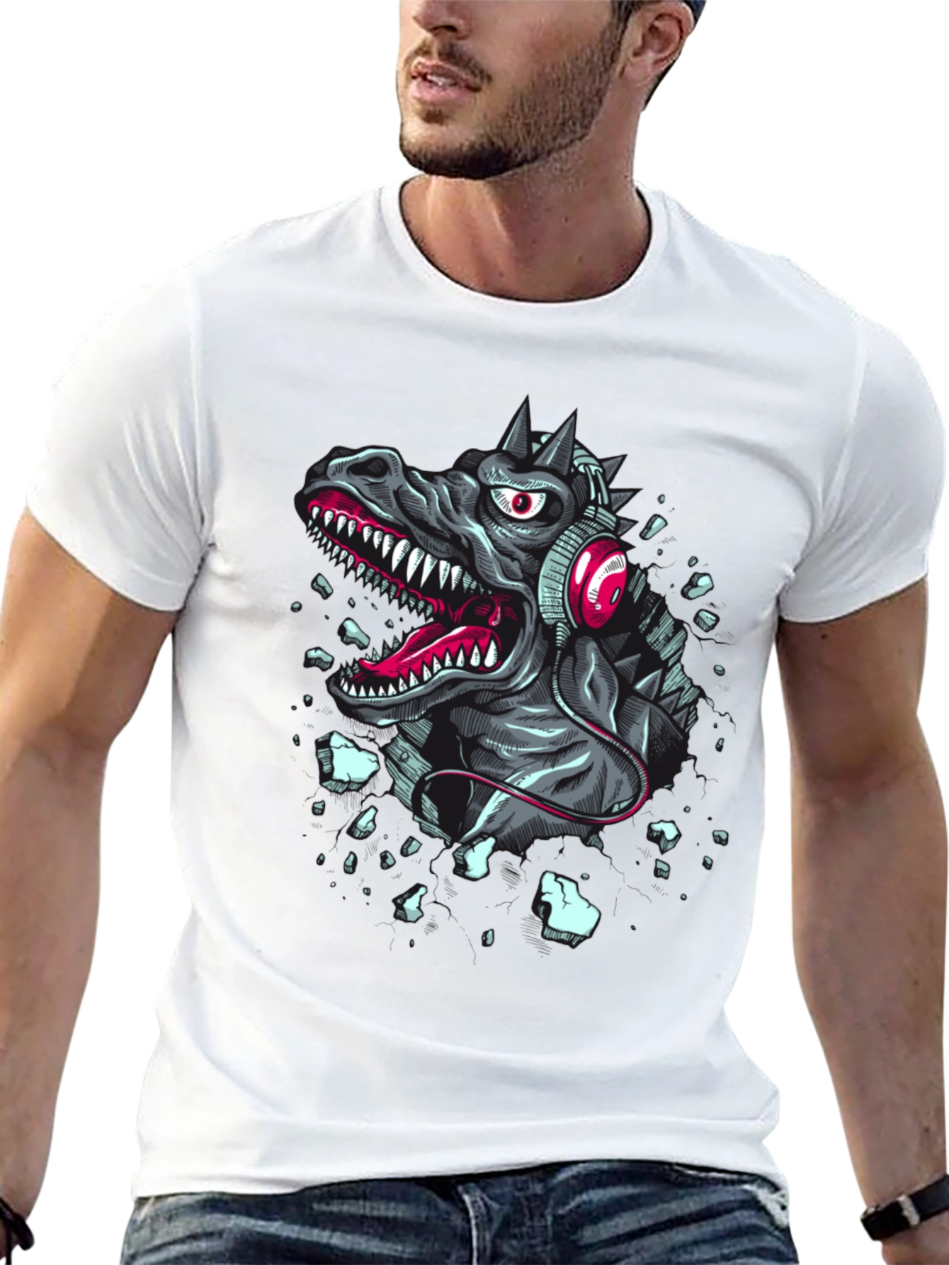 Dinosaur DJ Graphic Tee - Rock Your Style