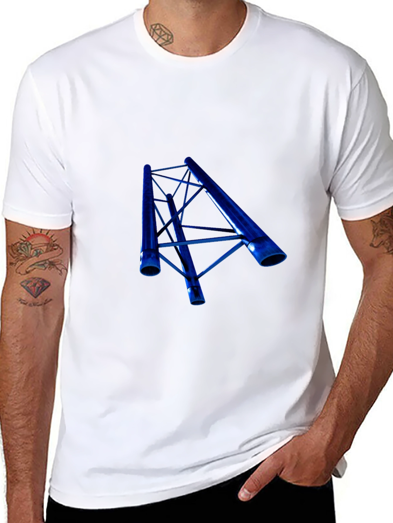 Blue Truss Graphic Black T-Shirt