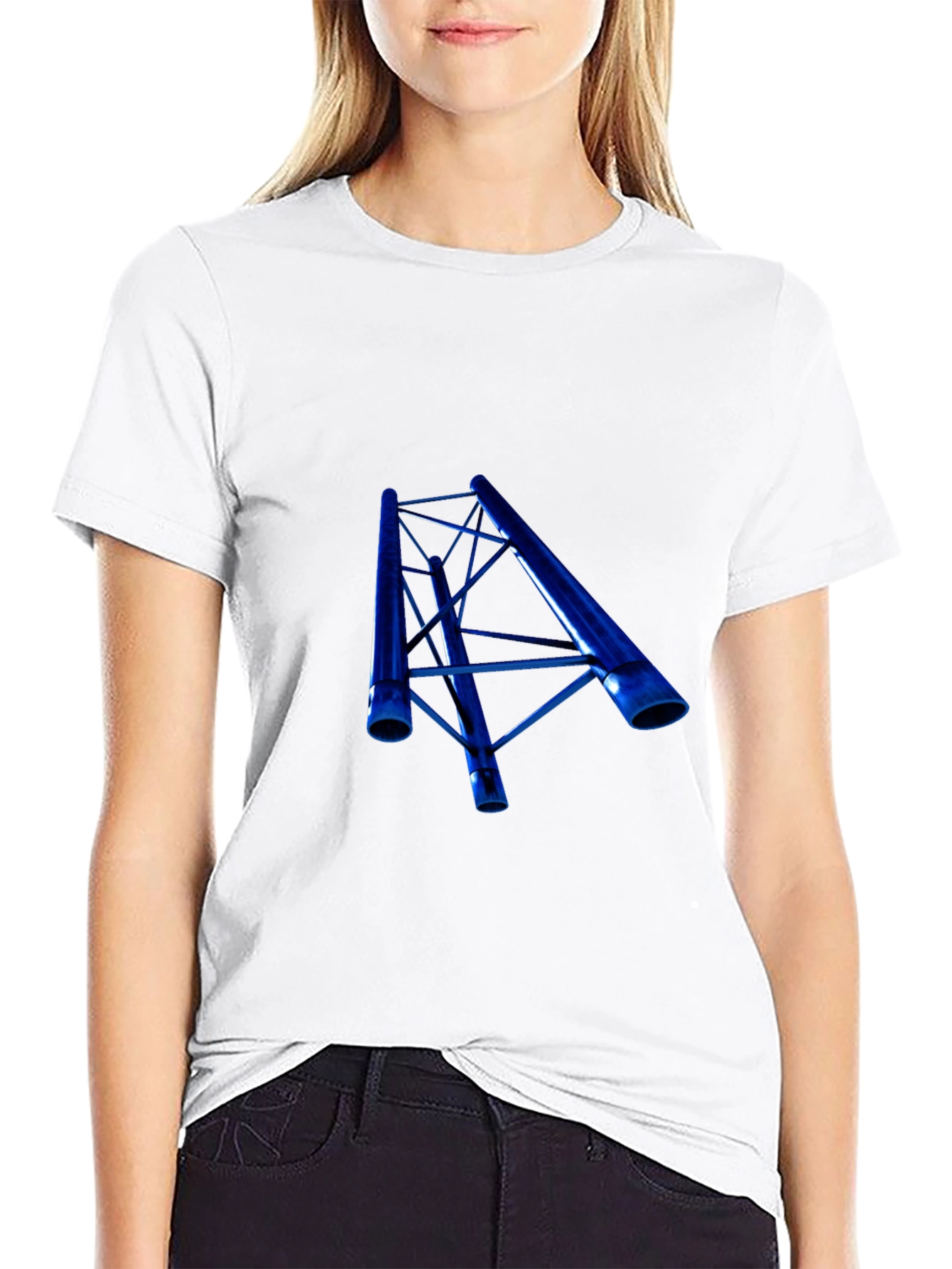 Blue Truss Graphic Black T-Shirt