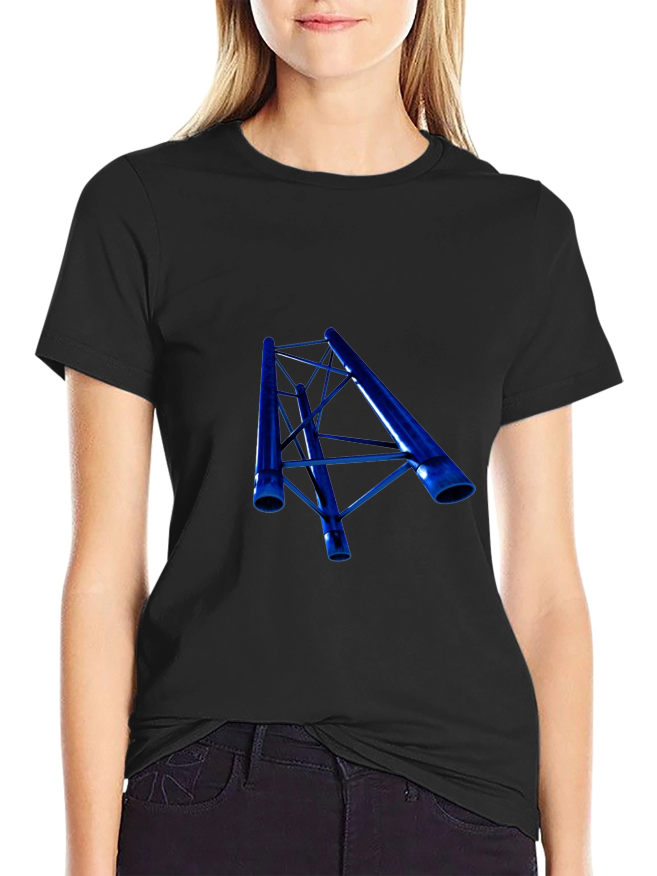 Blue Truss Graphic Black T-Shirt