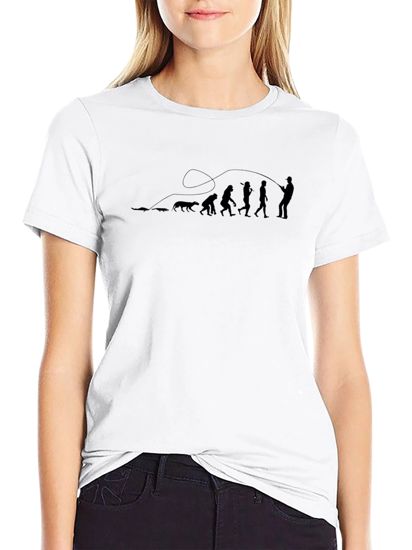 Evolution of Fishing Mens Graphic T-Shirt