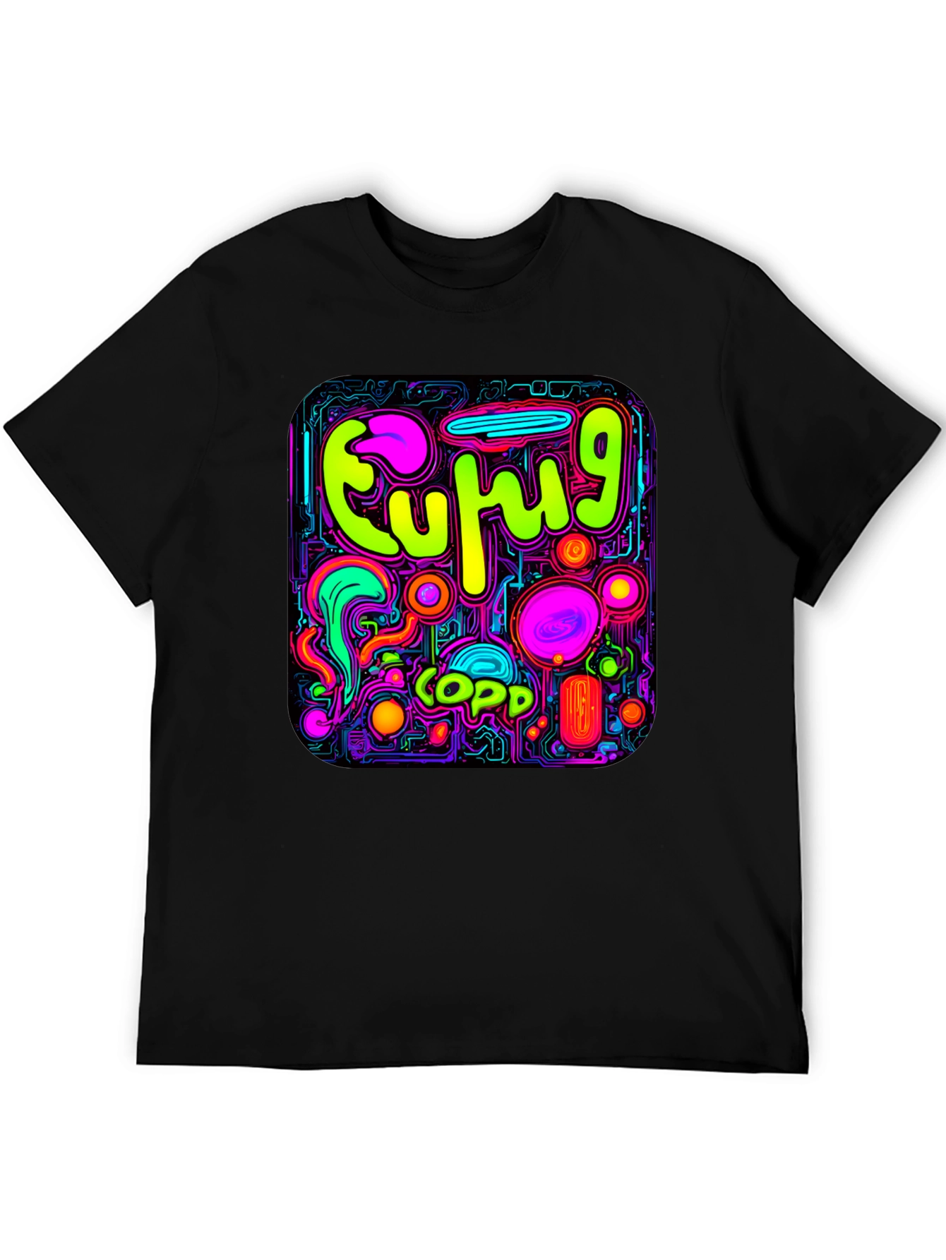 Neon Euphoric Pattern Graphic T-Shirt