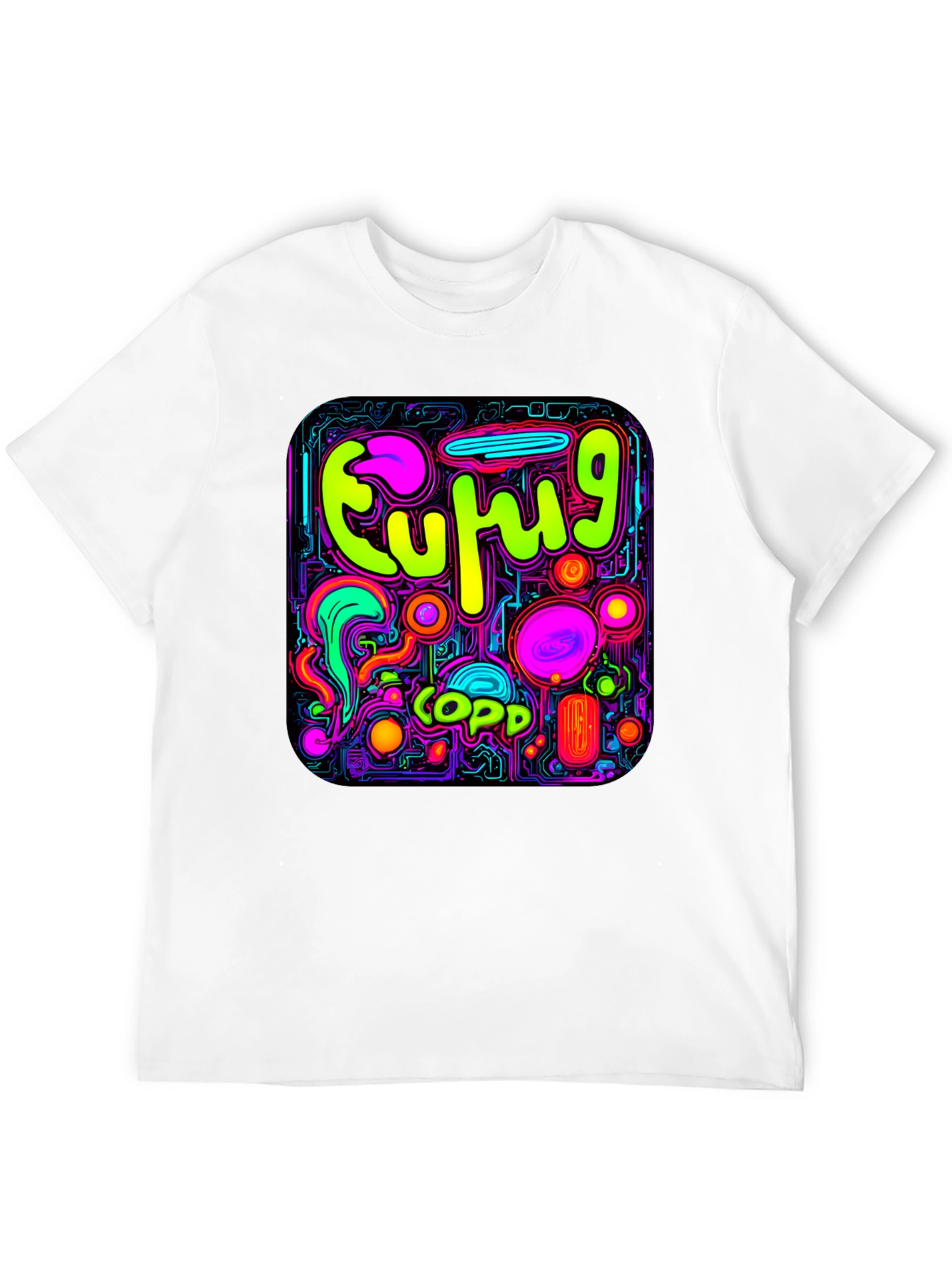 Neon Euphoric Pattern Graphic T-Shirt