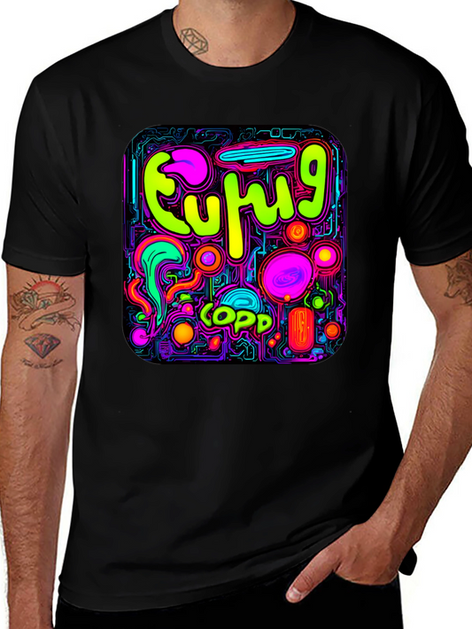 Neon Euphoric Pattern Graphic T-Shirt