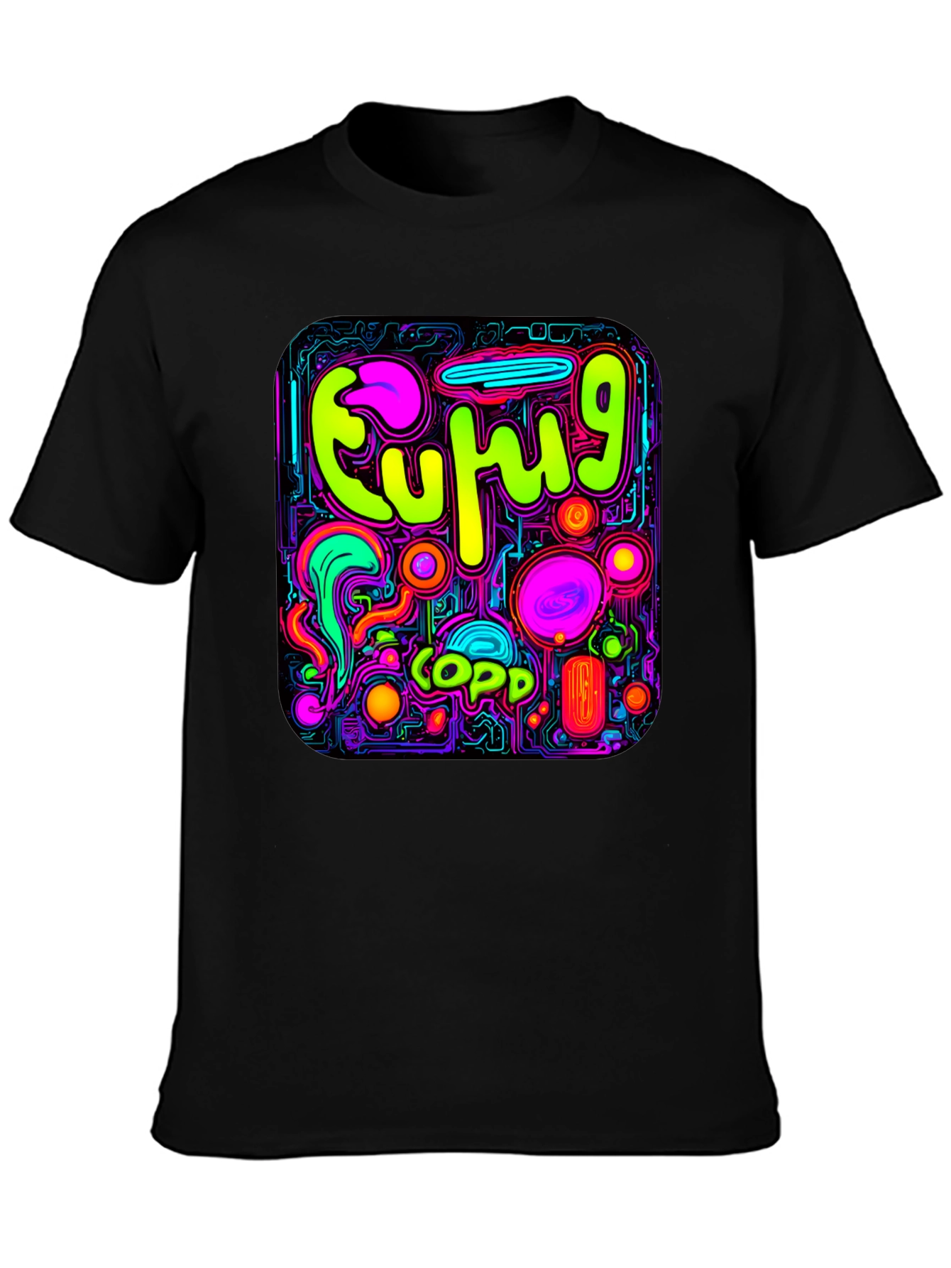 Neon Euphoric Pattern Graphic T-Shirt