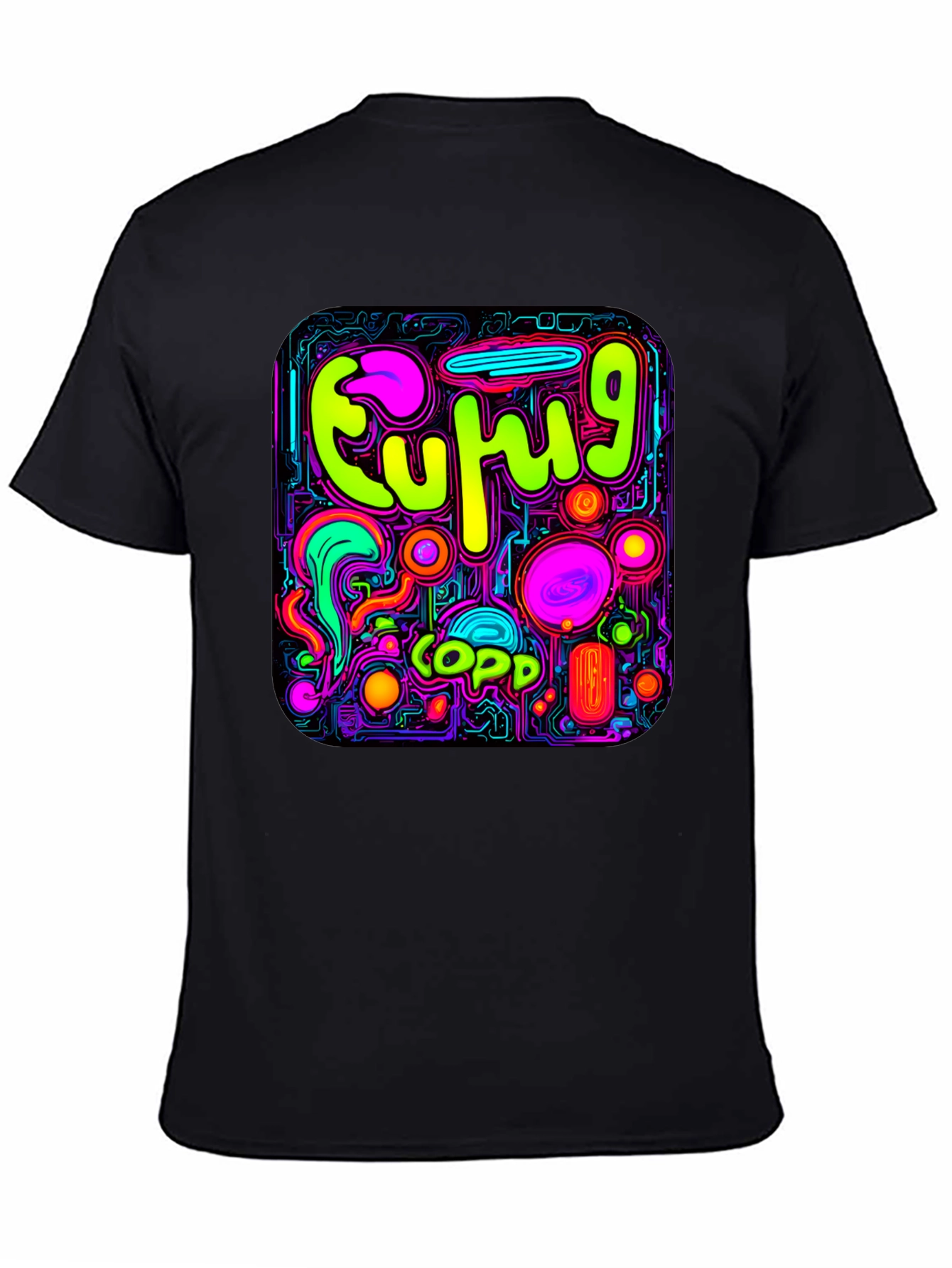 Neon Euphoric Pattern Graphic T-Shirt