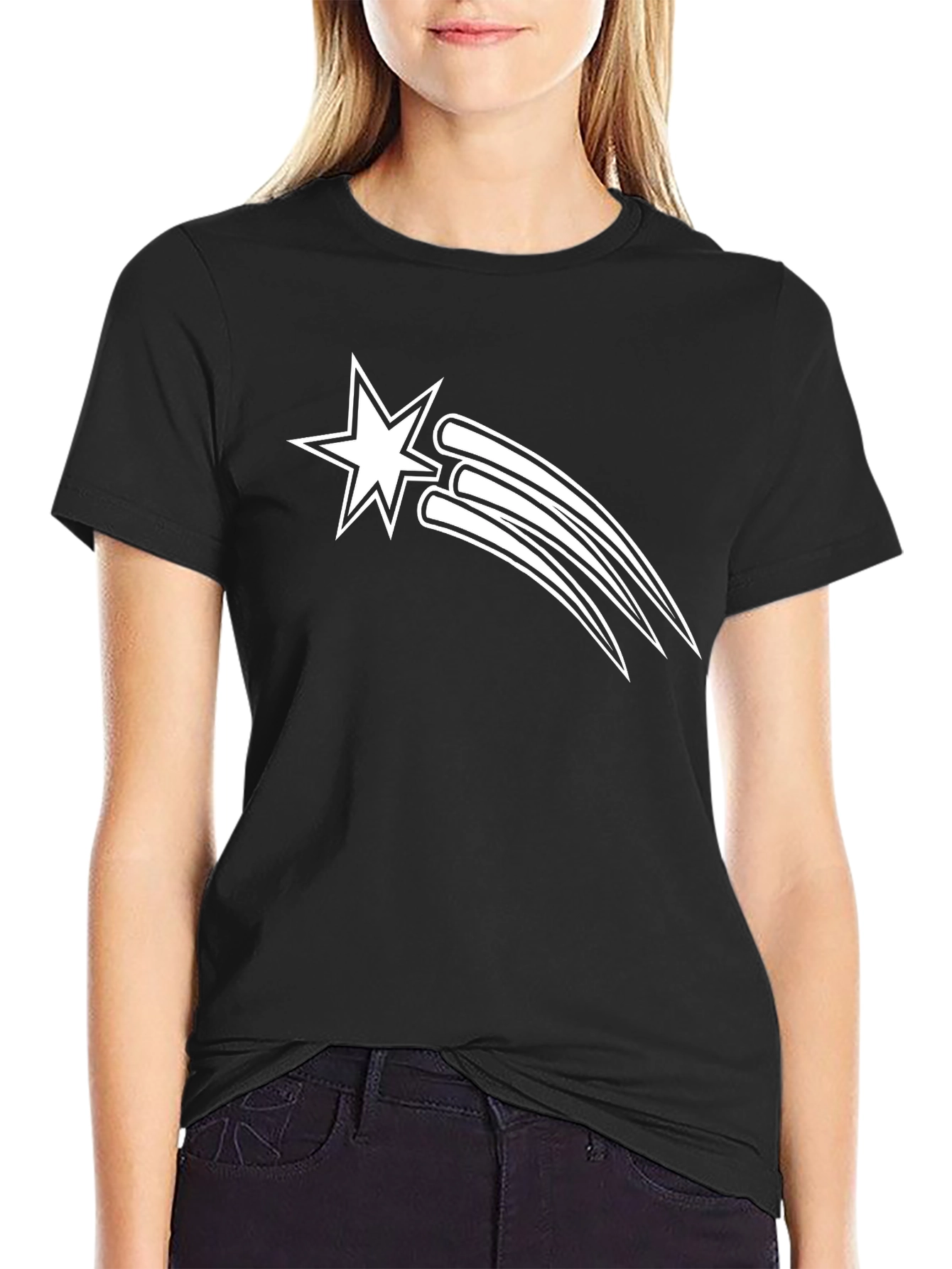 Shooting Star Black T-Shirt - Stylish Graphic Tee