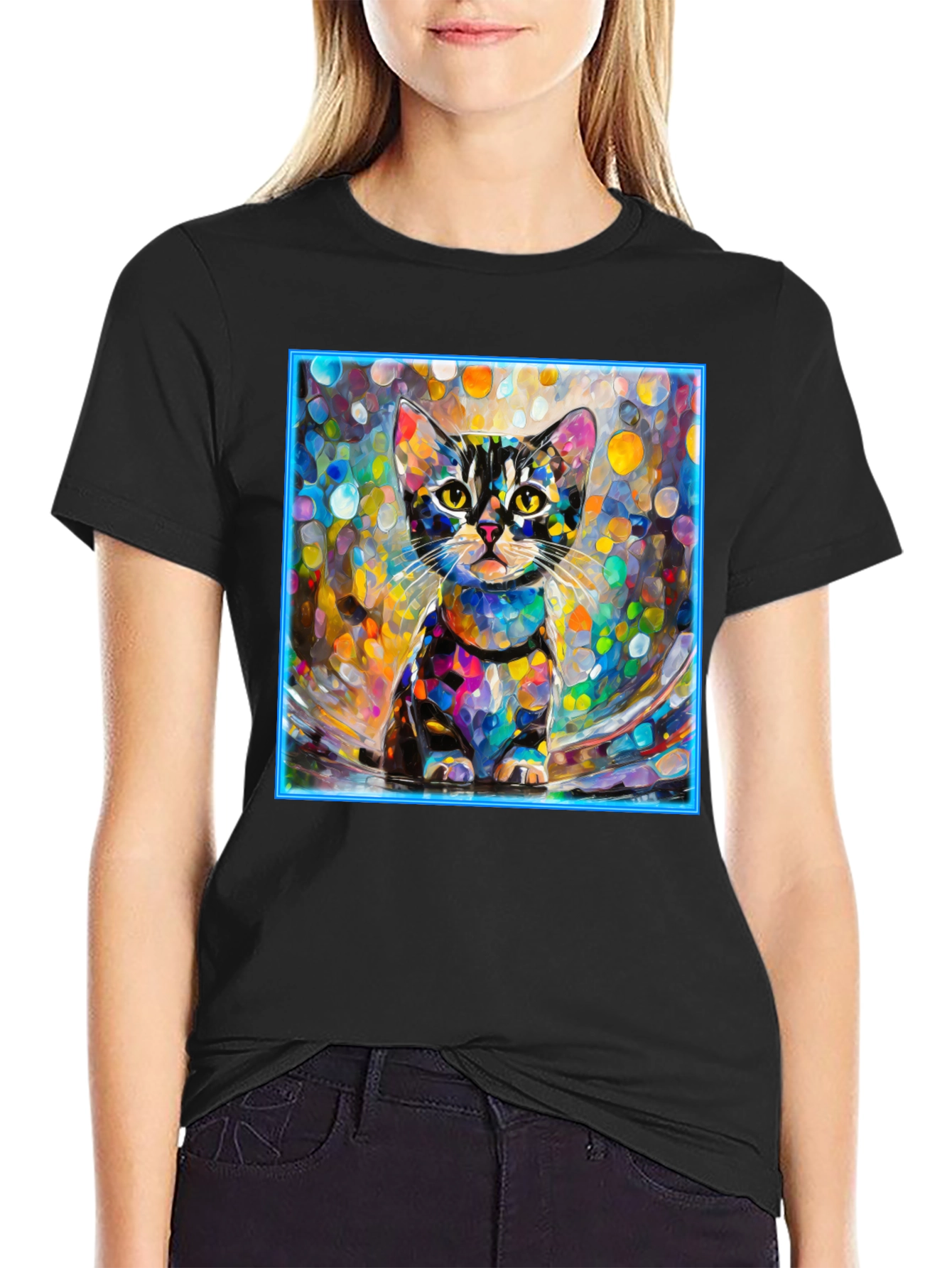 Abstract Cat Art T-Shirt