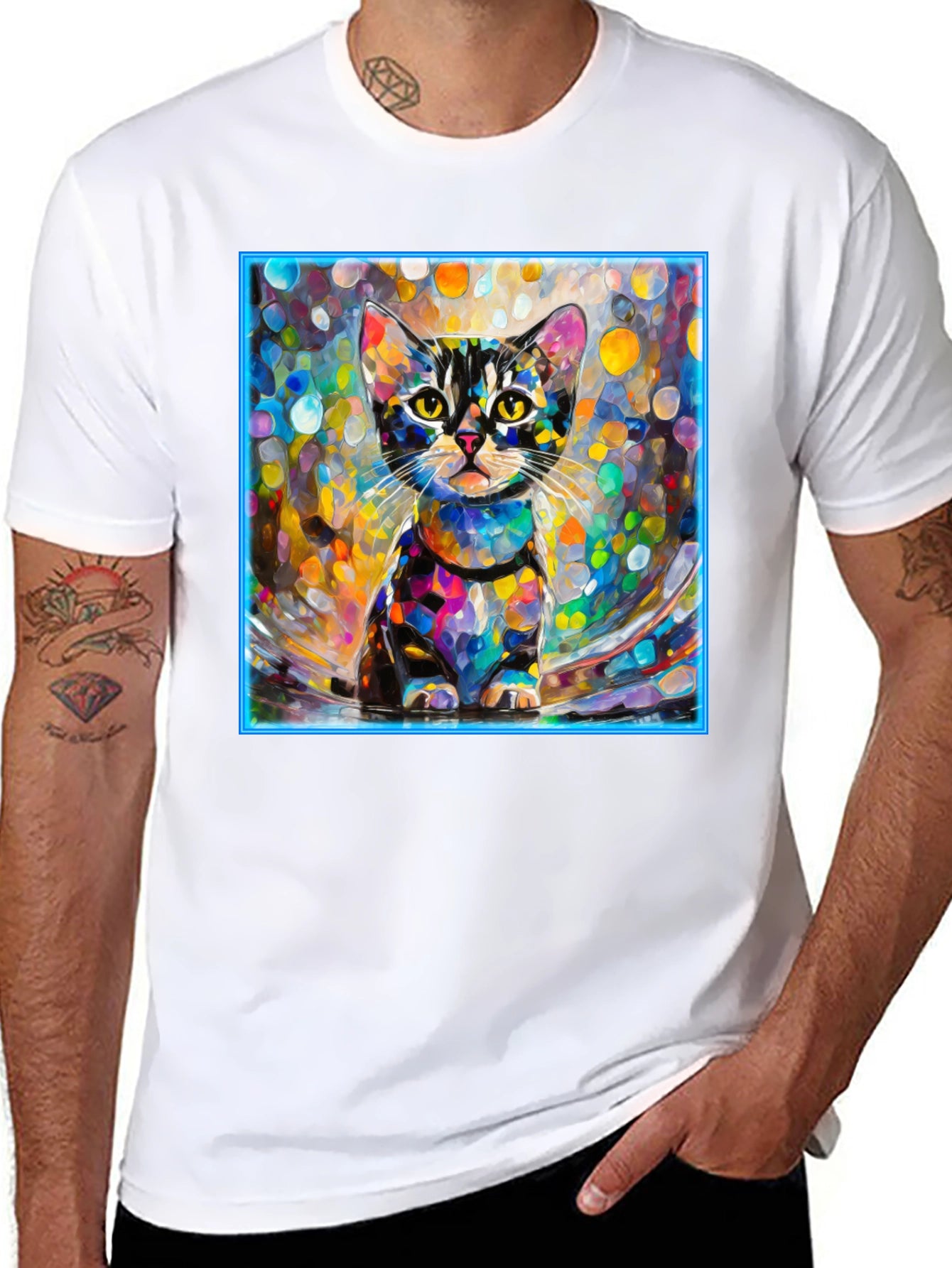 Abstract Cat Art T-Shirt