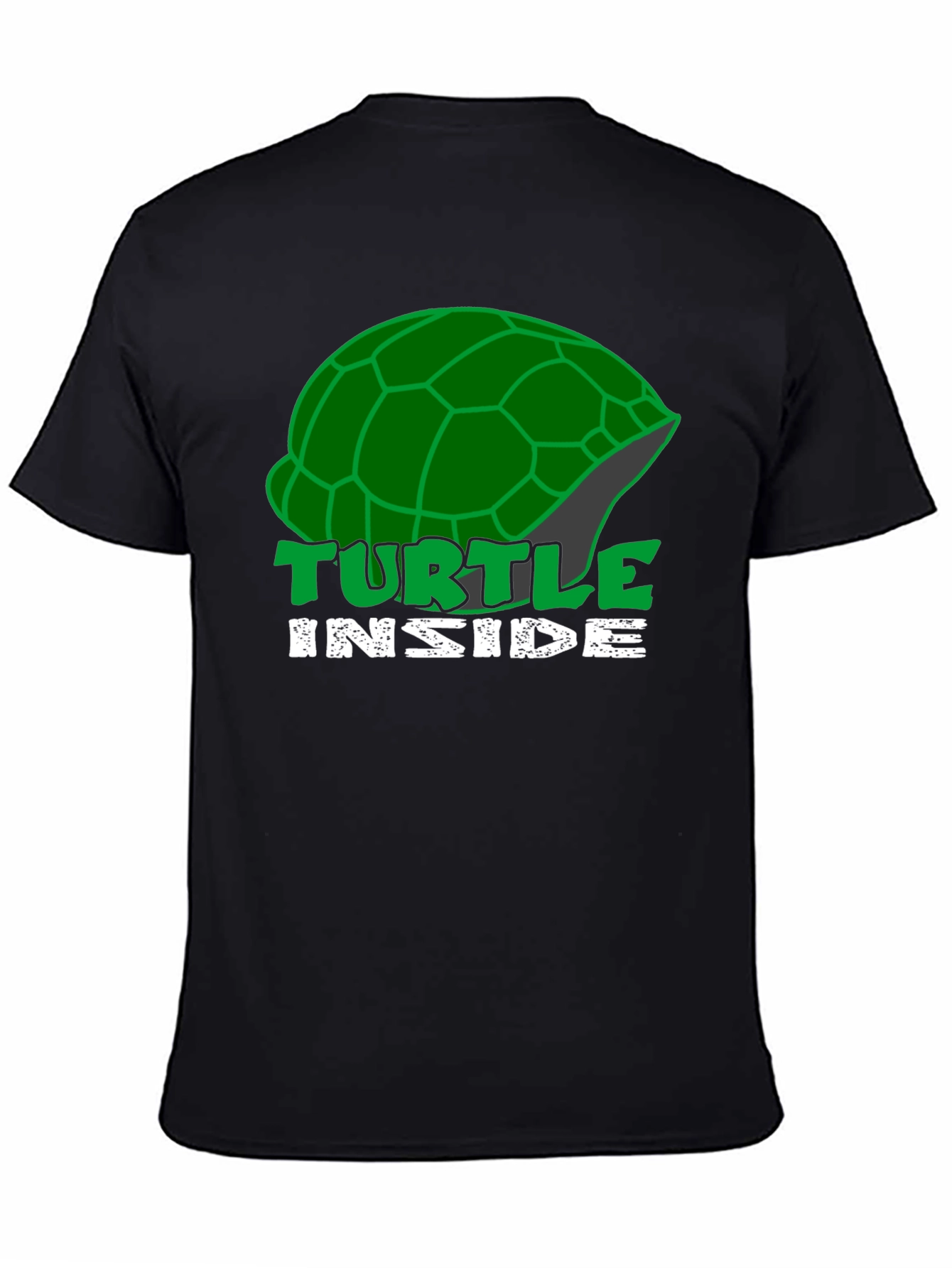 Turtle Inside Black T-Shirt