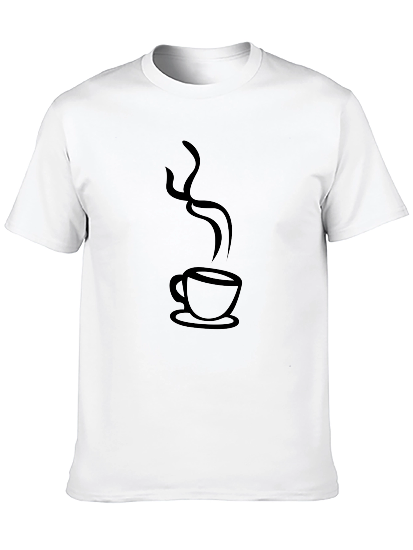 Coffee Steam Graphic T-Shirt - Casual Black Tee