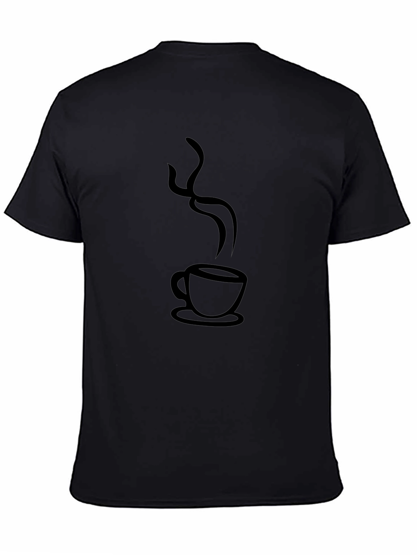 Coffee Steam Graphic T-Shirt - Casual Black Tee