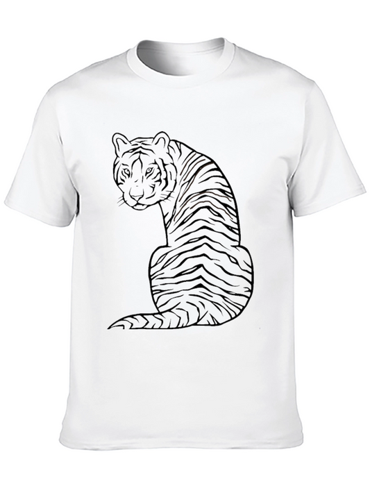 Mens Black Tiger Graphic Tee