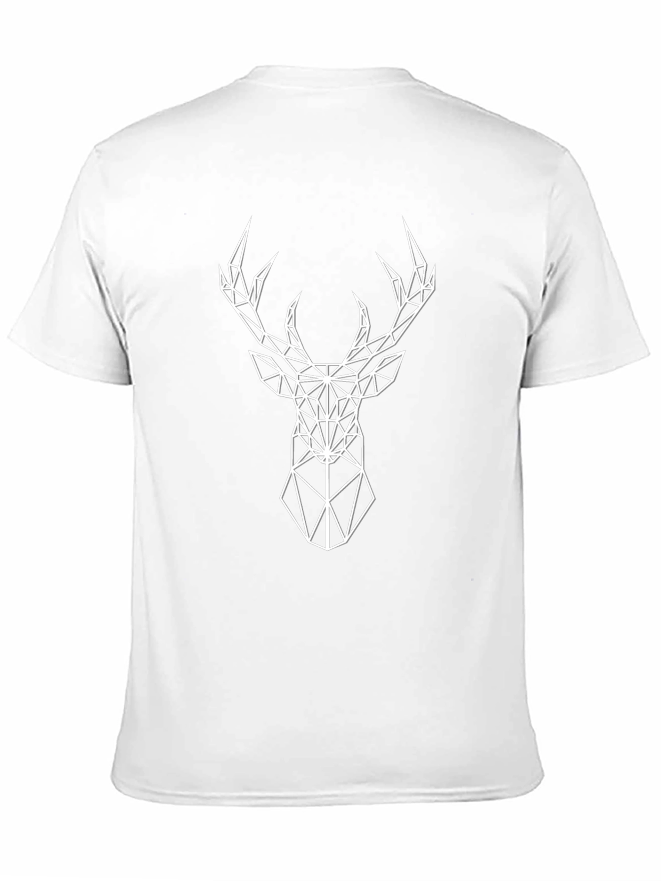 Geometric Deer Head Graphic Tee - Black