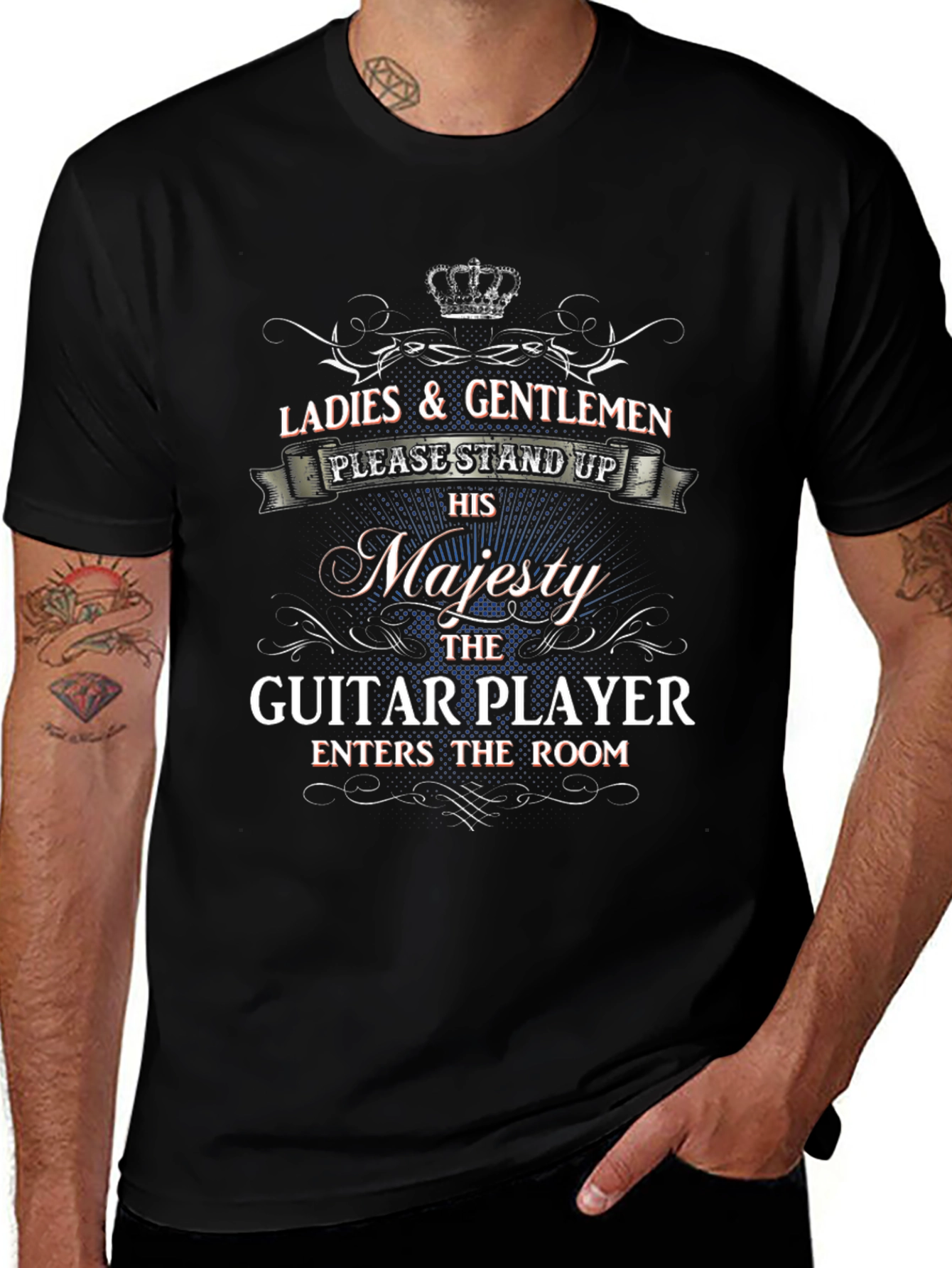 Majesty Guitar Player T-Shirt: Stand Up & Show Respect!