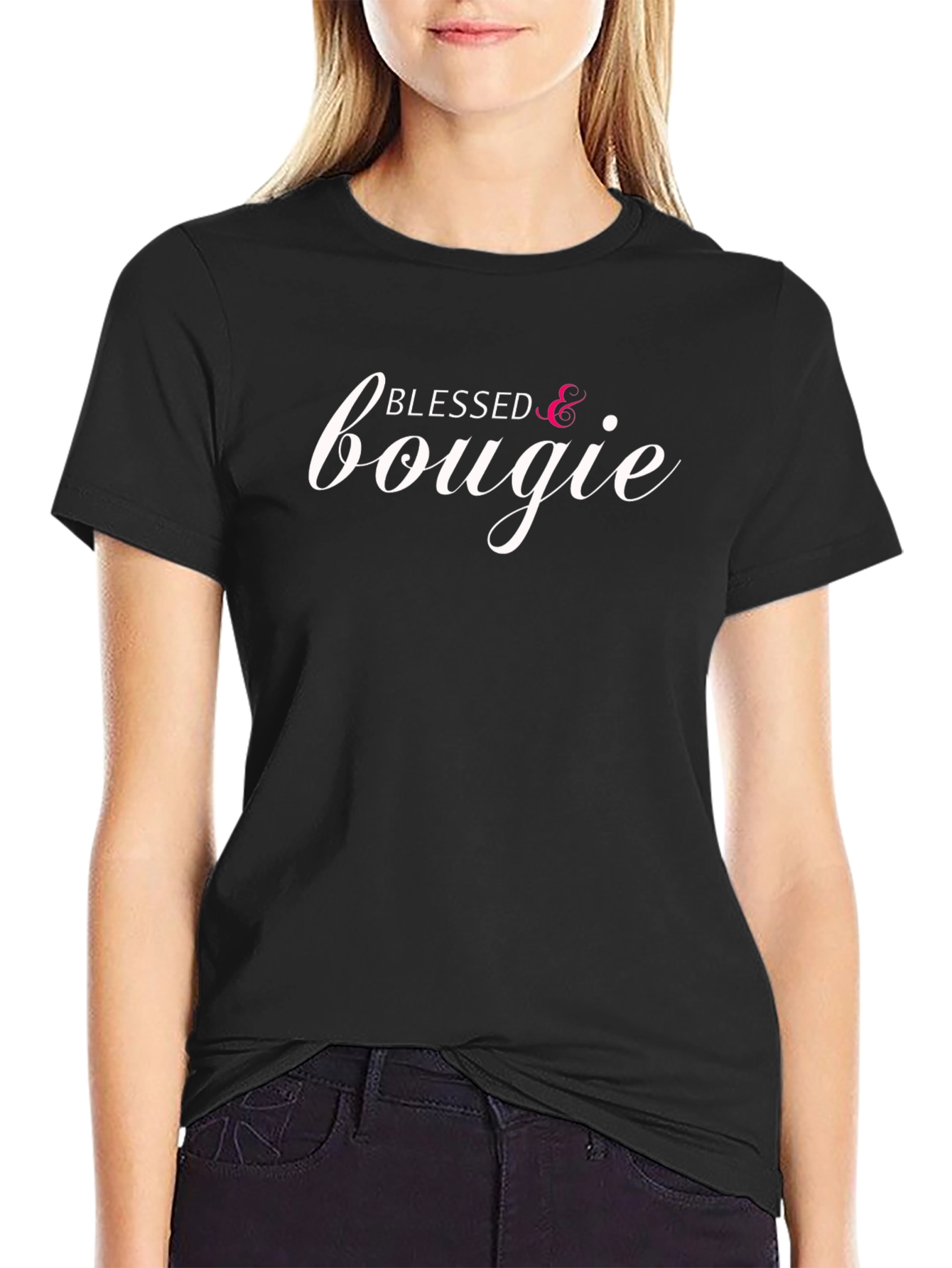 Blessed & Bougie Graphic Tee - Unisex Black T-Shirt