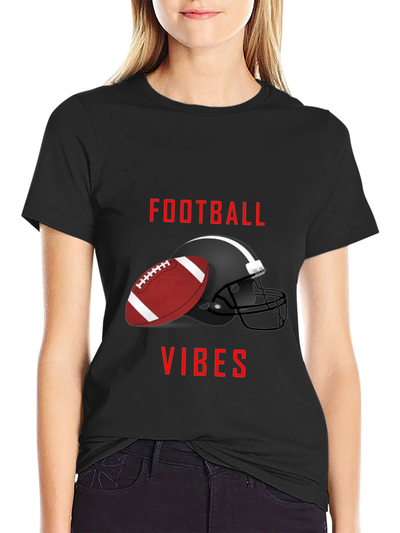 Football Vibes Graphic Tee - Game Day Shirt