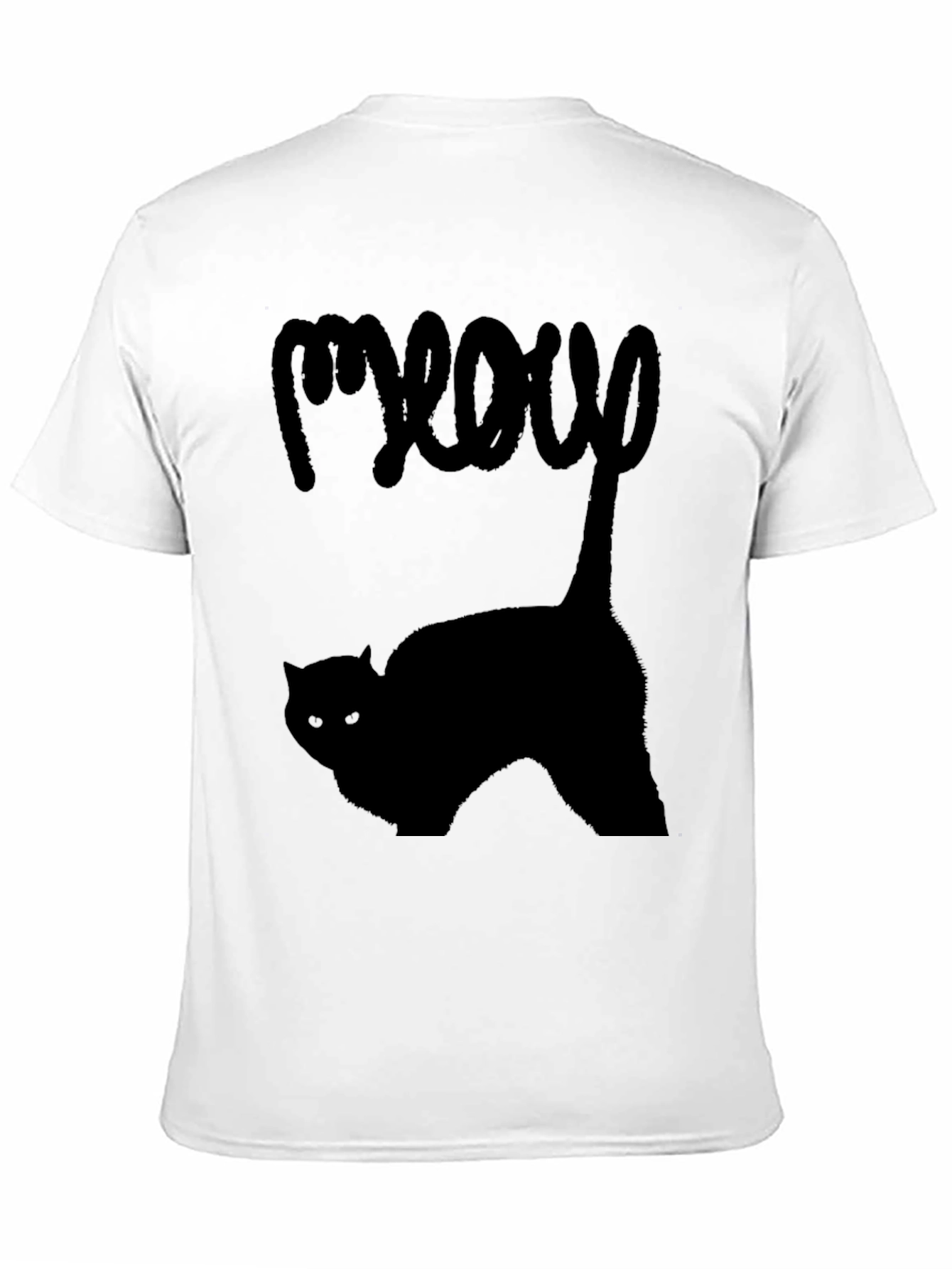 Meow Cat T-Shirt - Black Graphic Tee