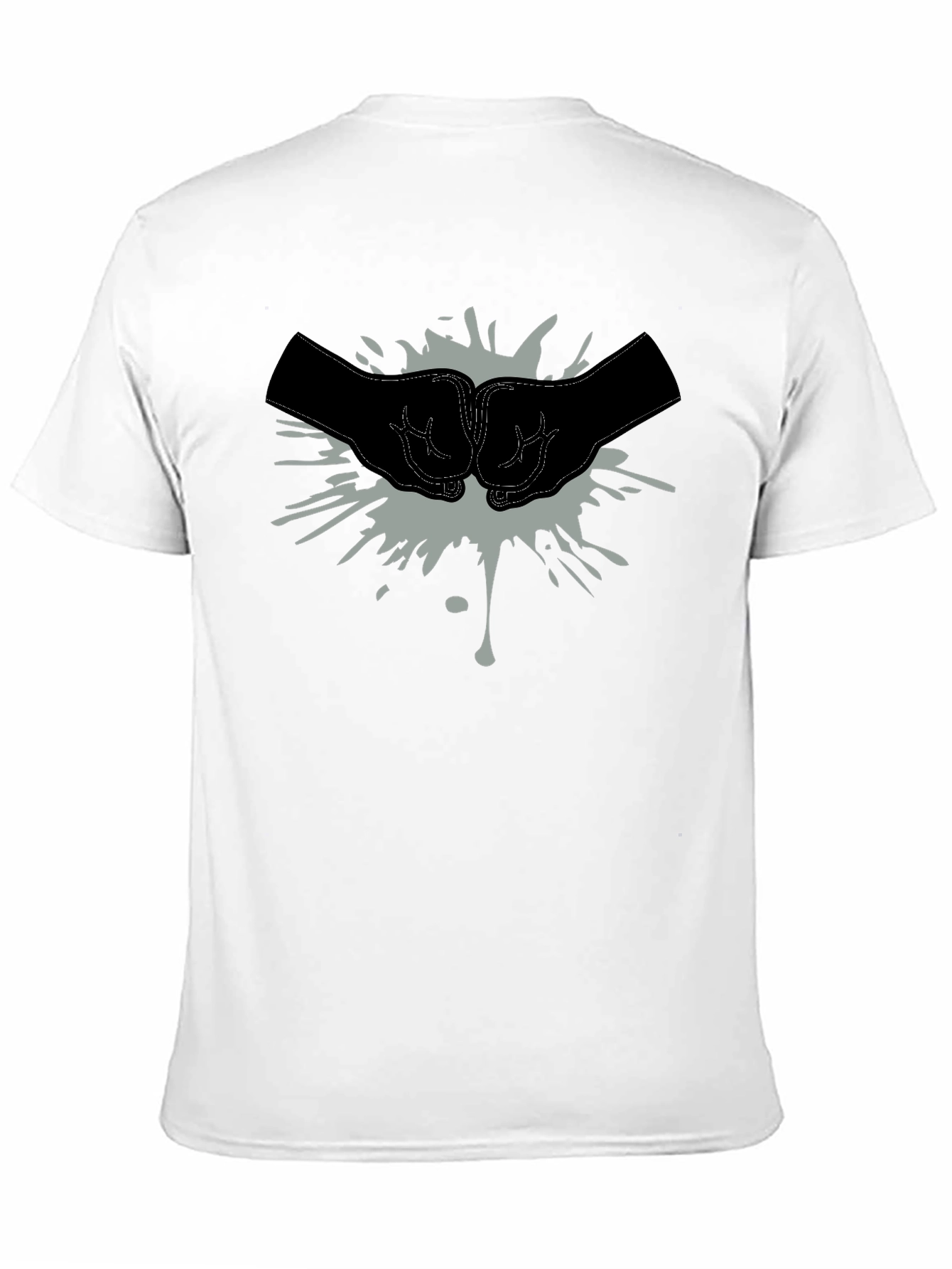 Fist Bump Graphic Tee - Casual Black T-Shirt
