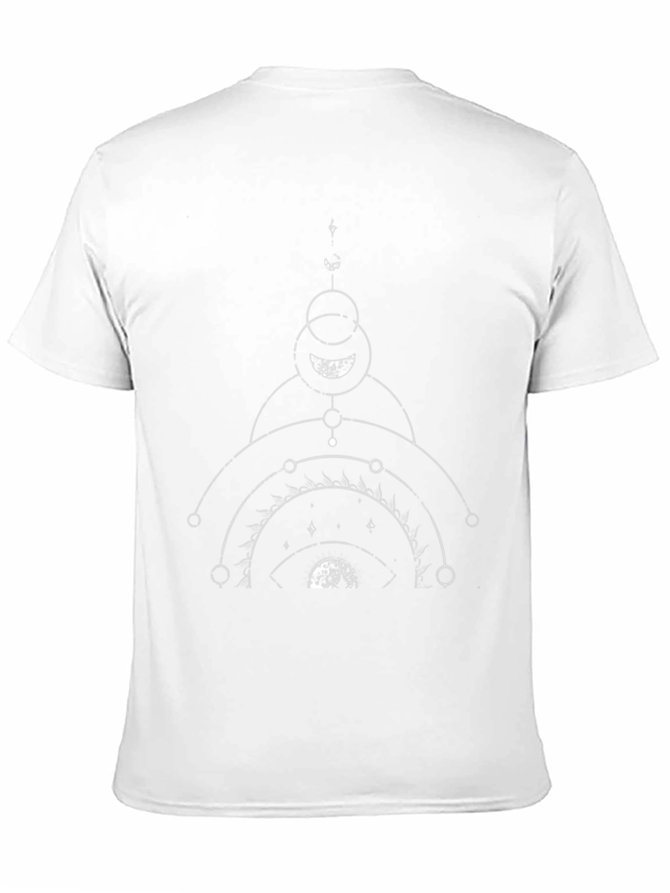 Geometric Moon Phase Graphic Tee - Black