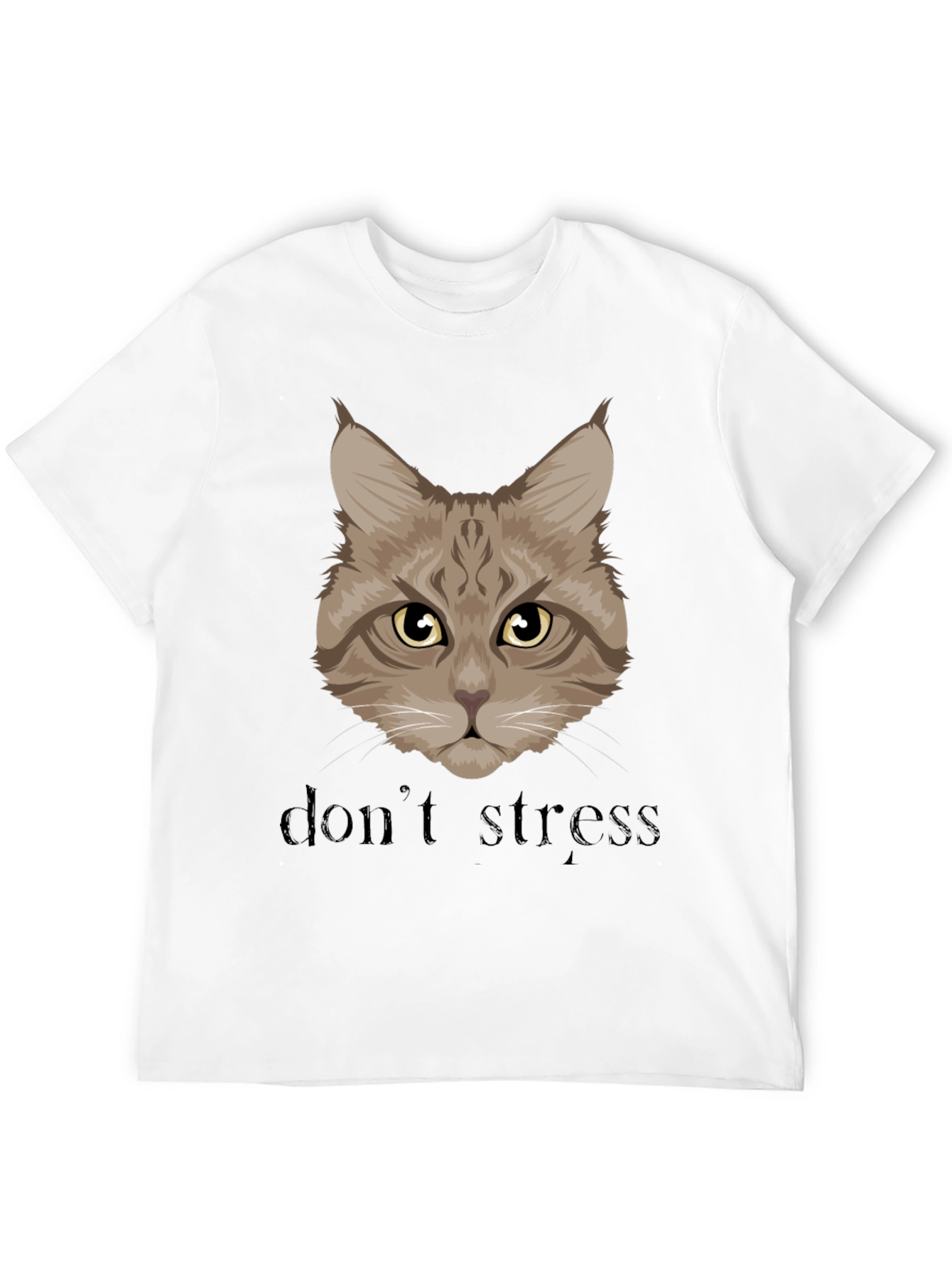 Dont Stress Cat Graphic Tee - Unisex Black T-Shirt