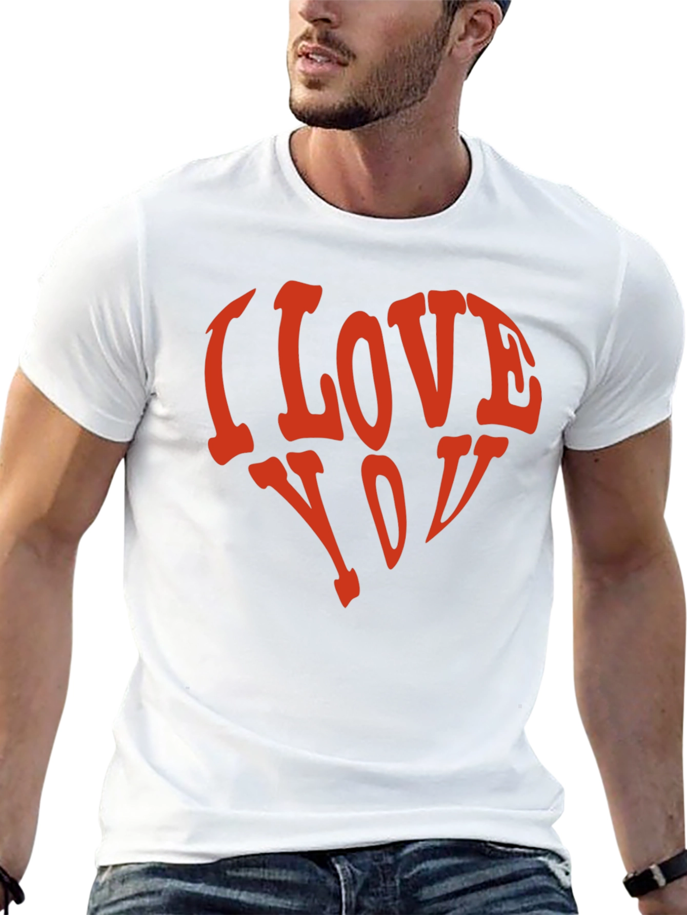 I Love You Heart Graphic T-Shirt - Black