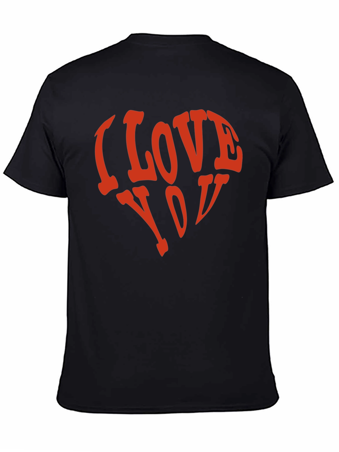 I Love You Heart Graphic T-Shirt - Black