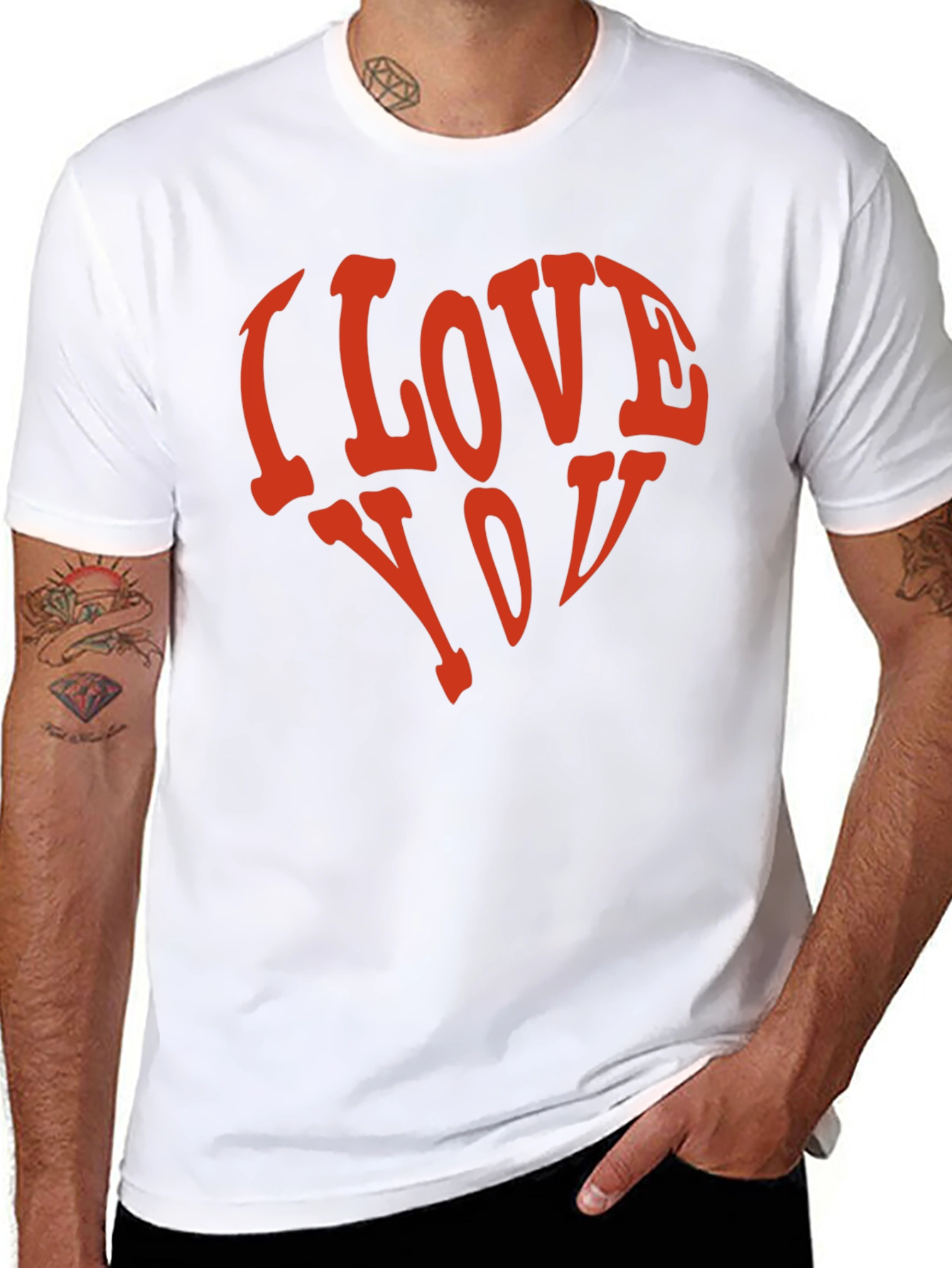 I Love You Heart Graphic T-Shirt - Black