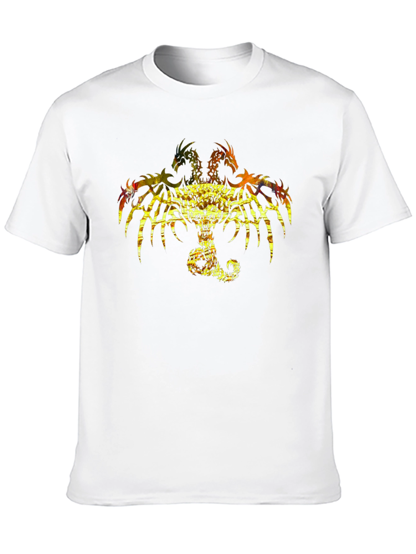 Three-Headed Dragon Graphic Print Black Tee