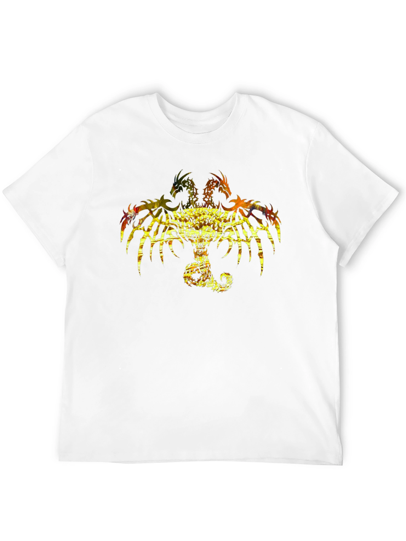 Three-Headed Dragon Graphic Print Black Tee