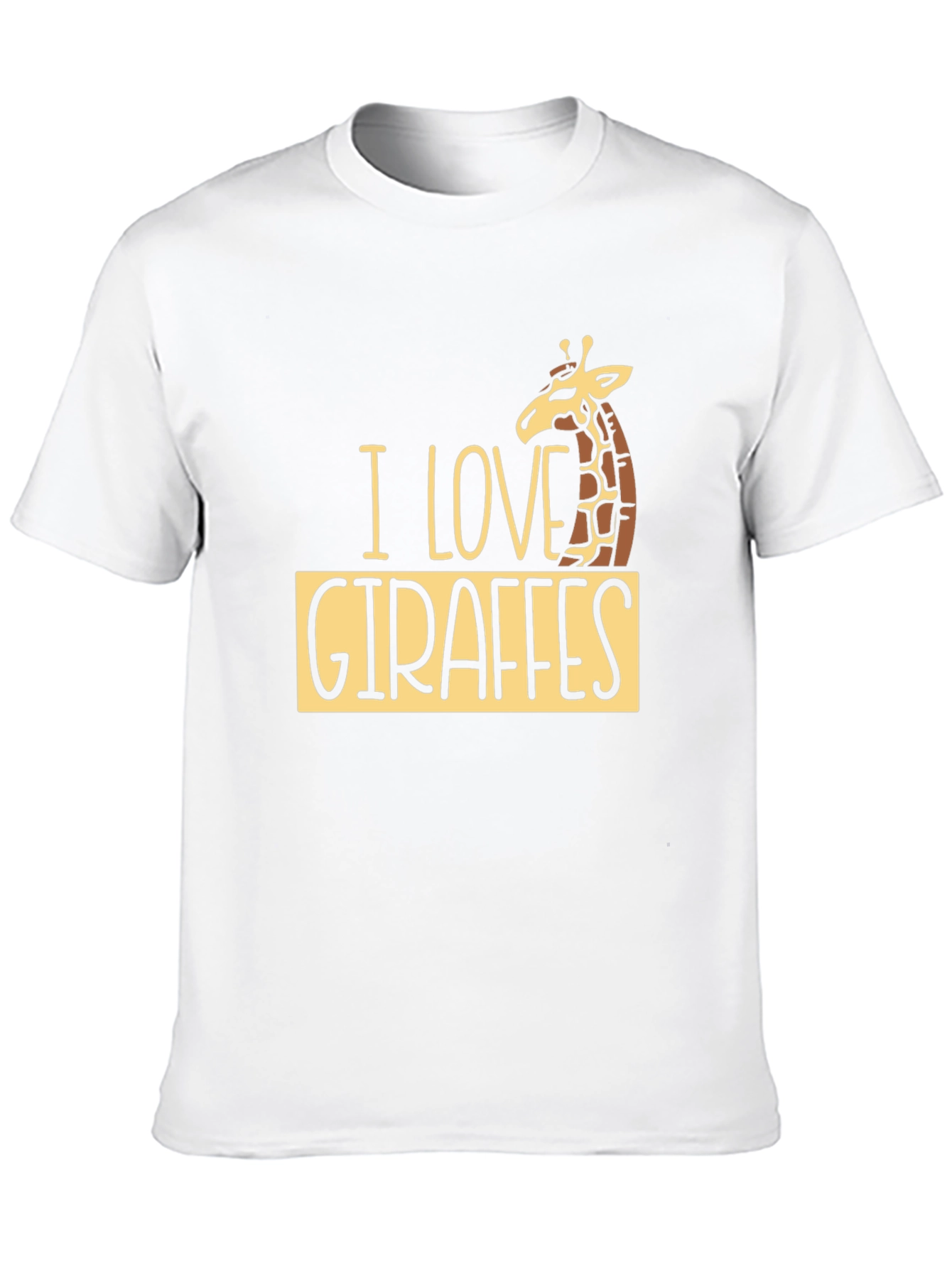 I Love Giraffes Black T-Shirt