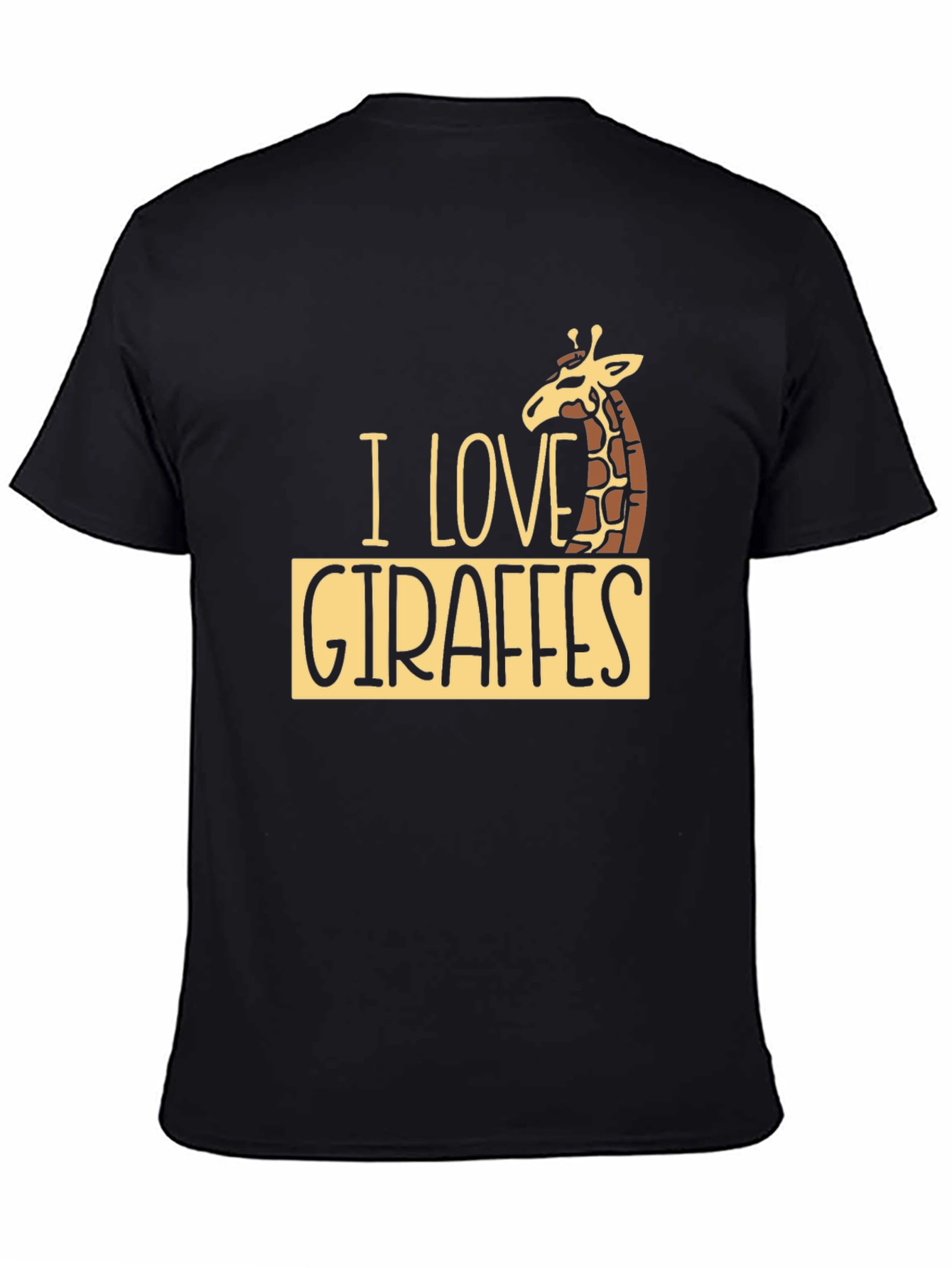 I Love Giraffes Black T-Shirt