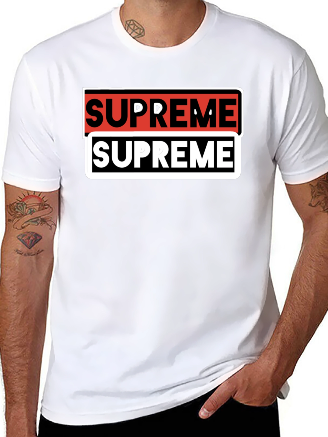 Supreme Double Logo Black T-Shirt