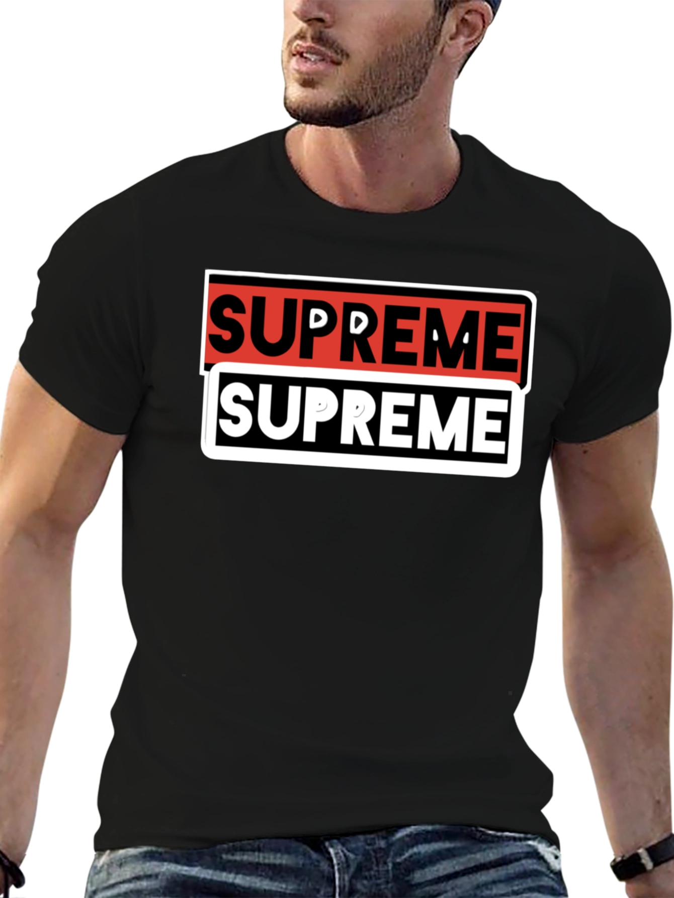 Supreme Double Logo Black T-Shirt