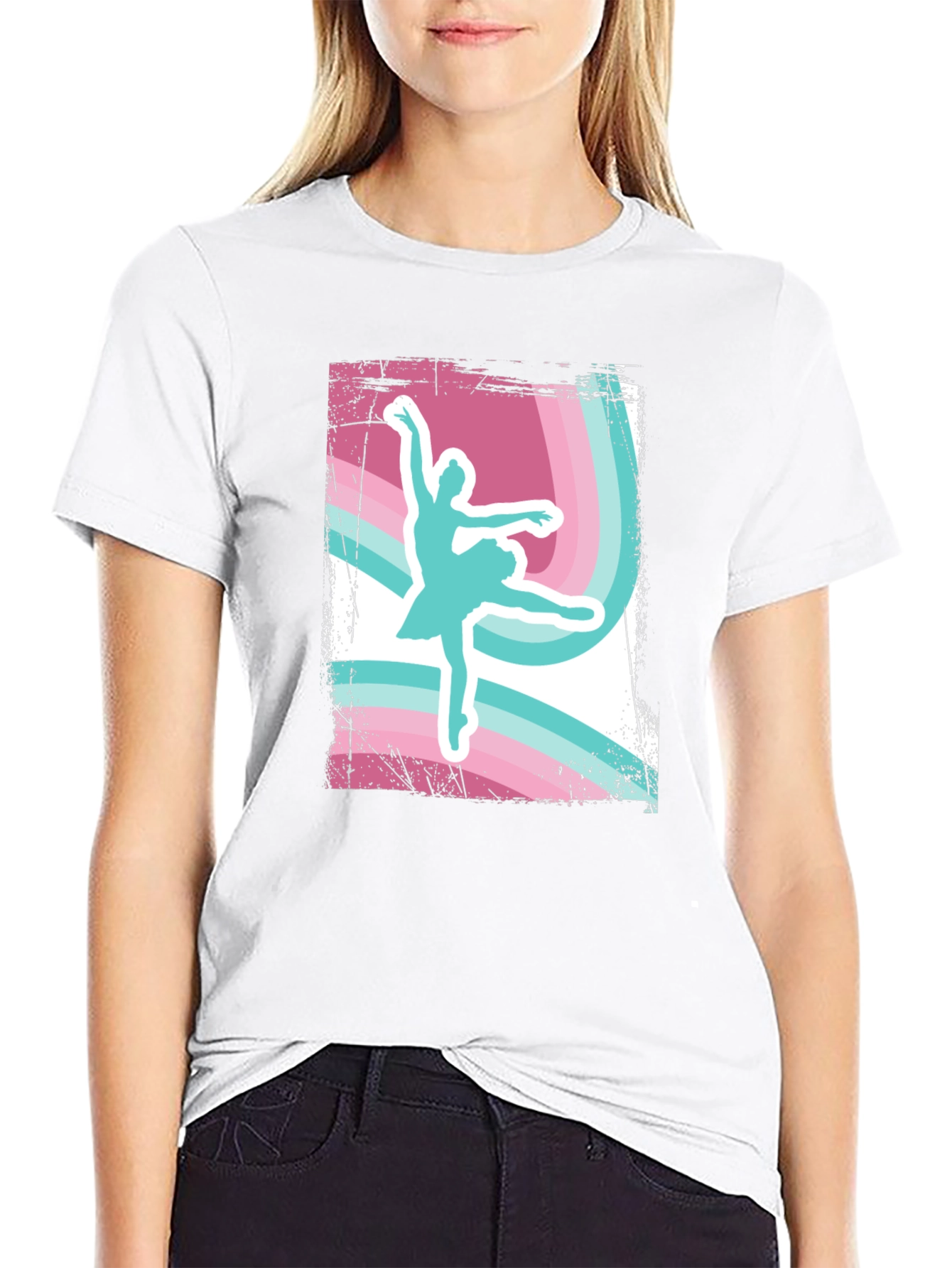 Ballerina Graphic T-Shirt - Retro Dance Tee