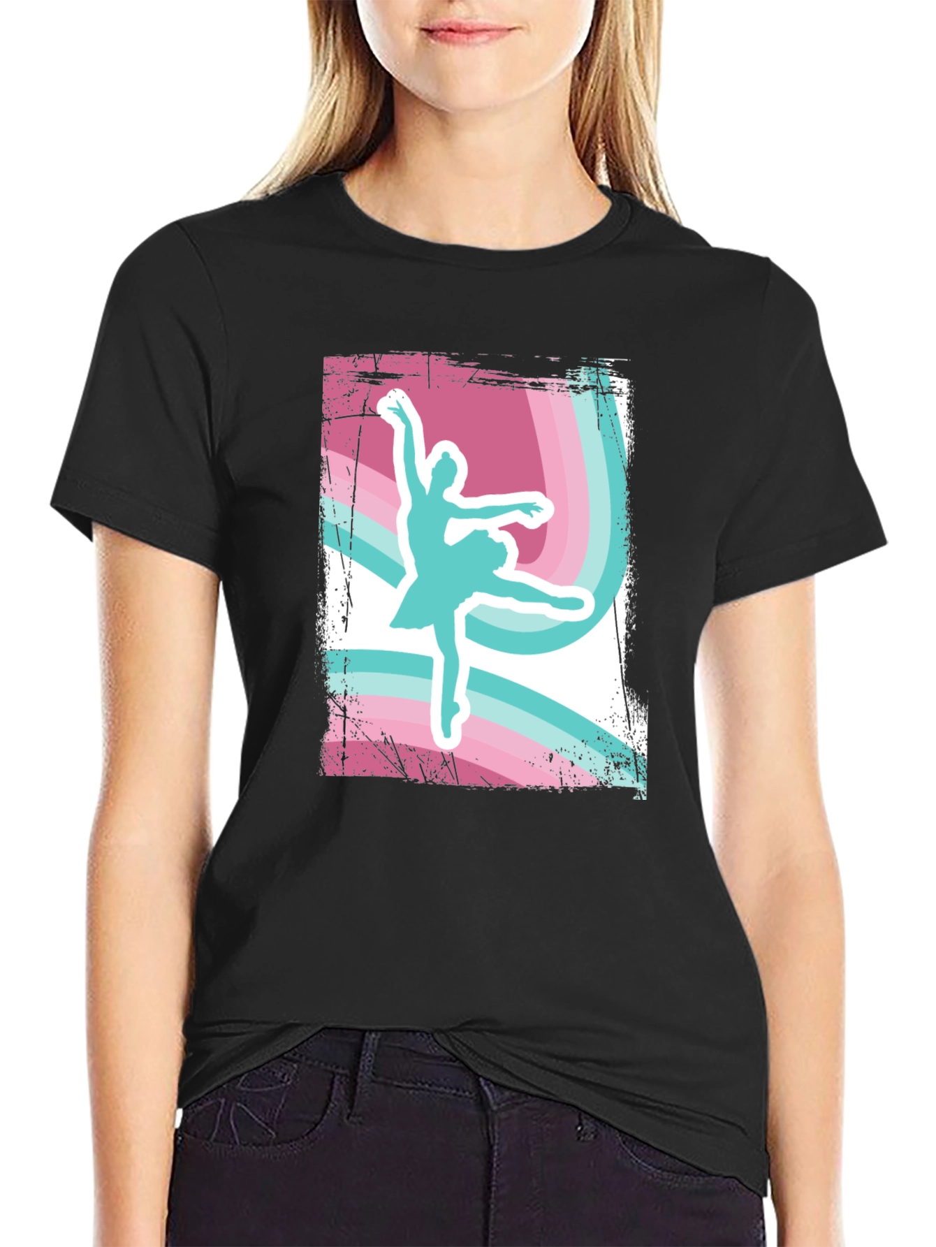 Ballerina Graphic T-Shirt - Retro Dance Tee