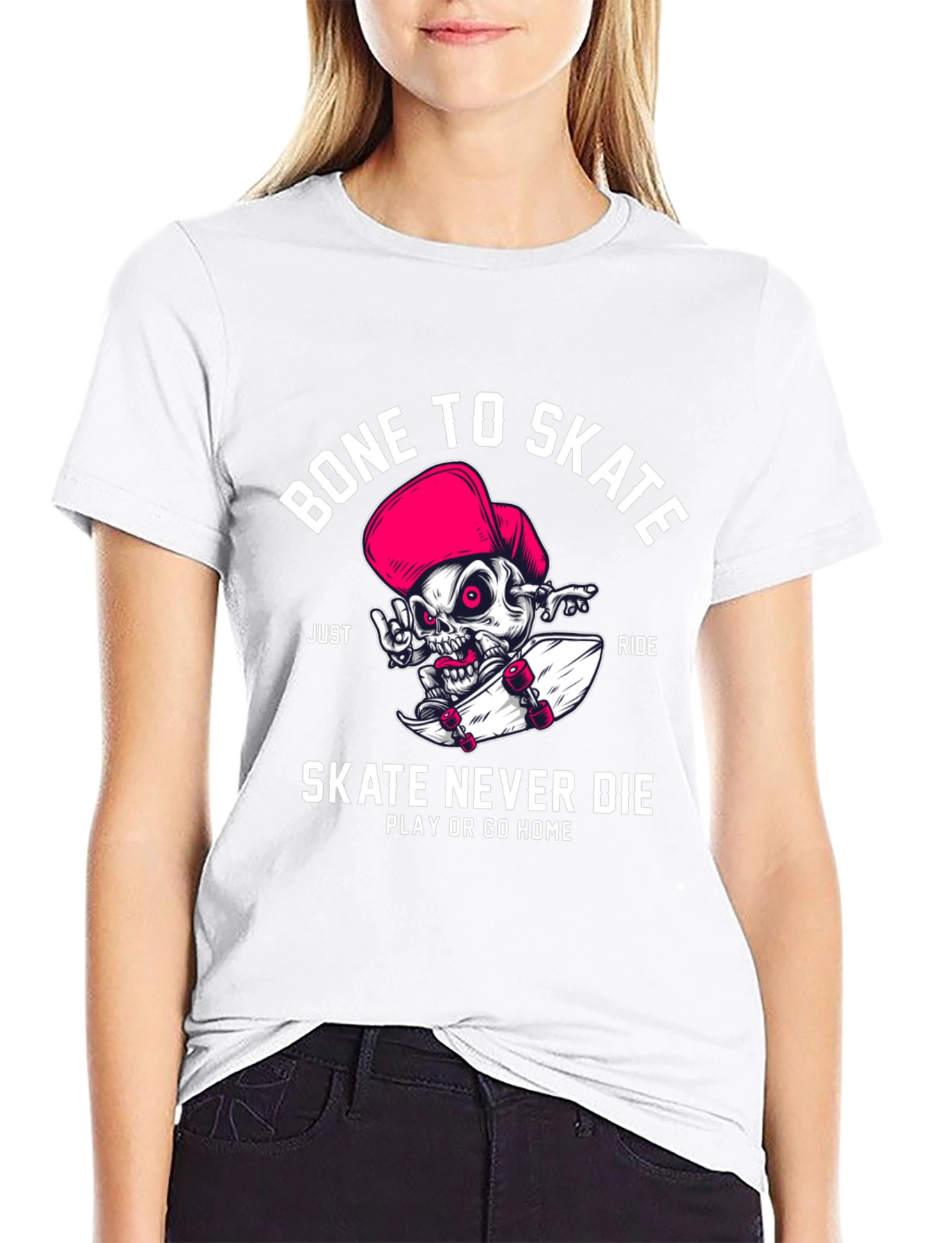 Bone to Skate T-Shirt - Skateboarding Skeleton Design
