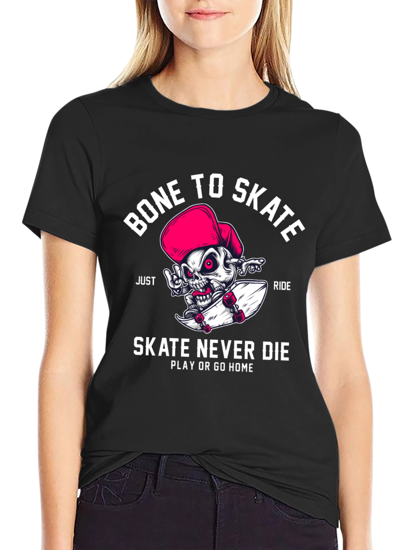 Bone to Skate T-Shirt - Skateboarding Skeleton Design