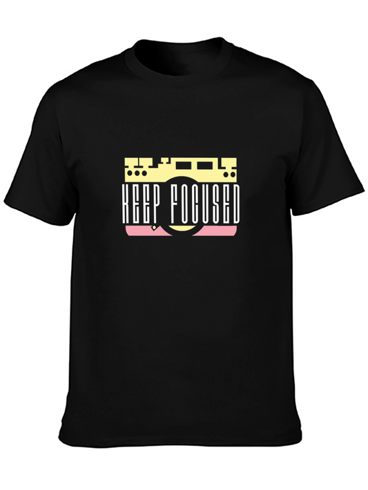 Keep Focused Graphic Tee - Black Cotton T-Shirt