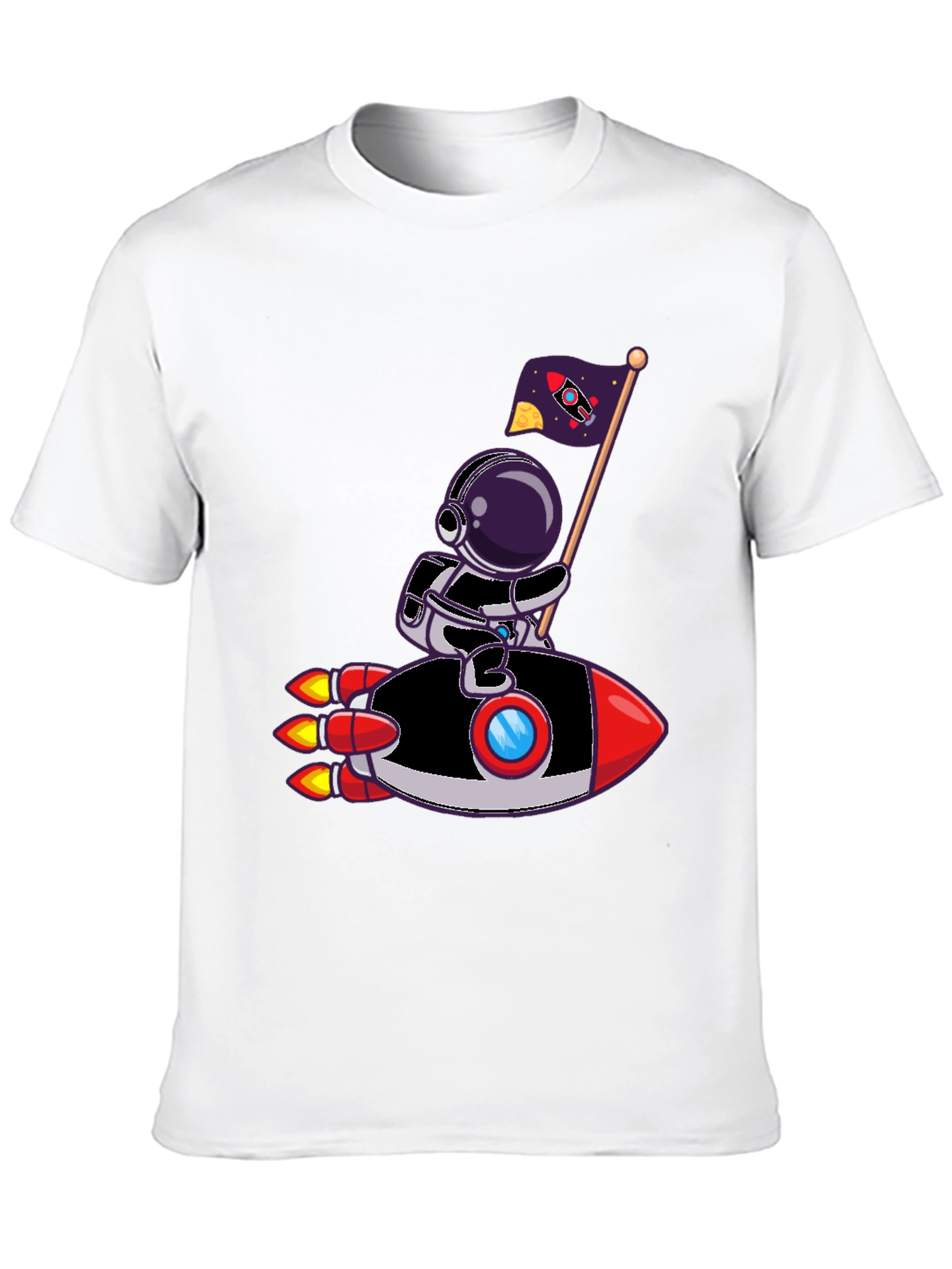 Astronaut Rocket Ride Graphic Tee - Cool Space T-Shirt