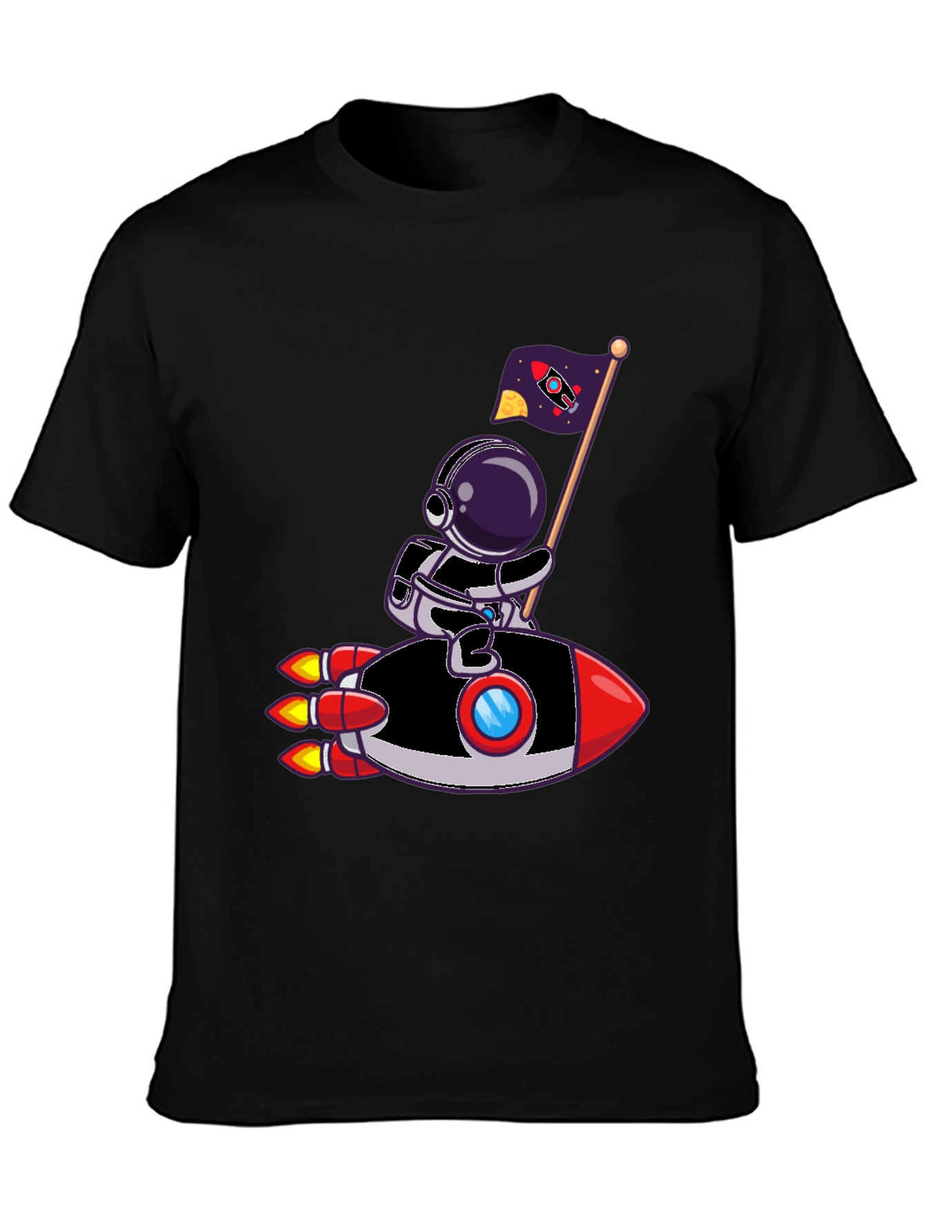 Astronaut Rocket Ride Graphic Tee - Cool Space T-Shirt