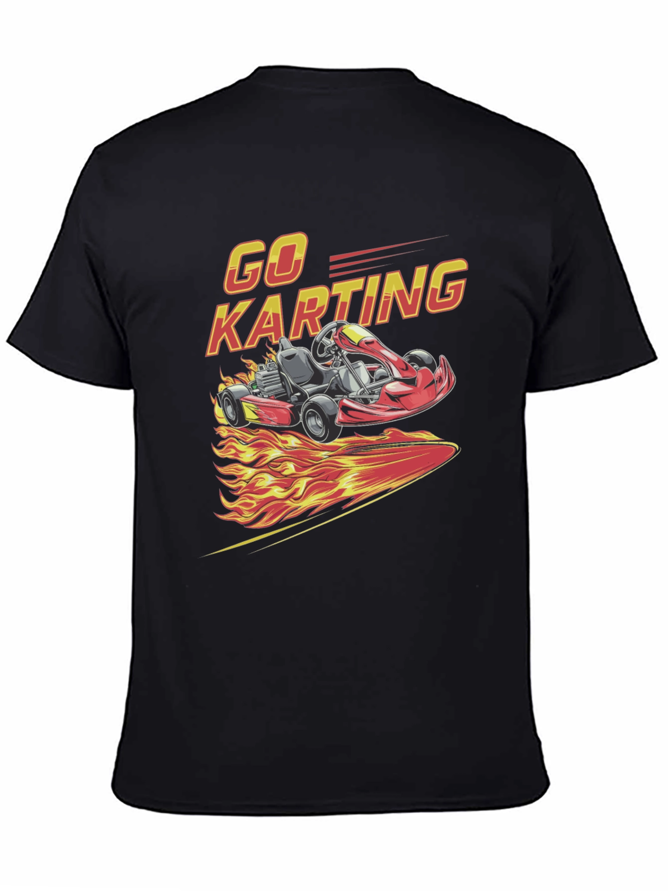 Go Karting Graphic T-Shirt - Racing Flames Design