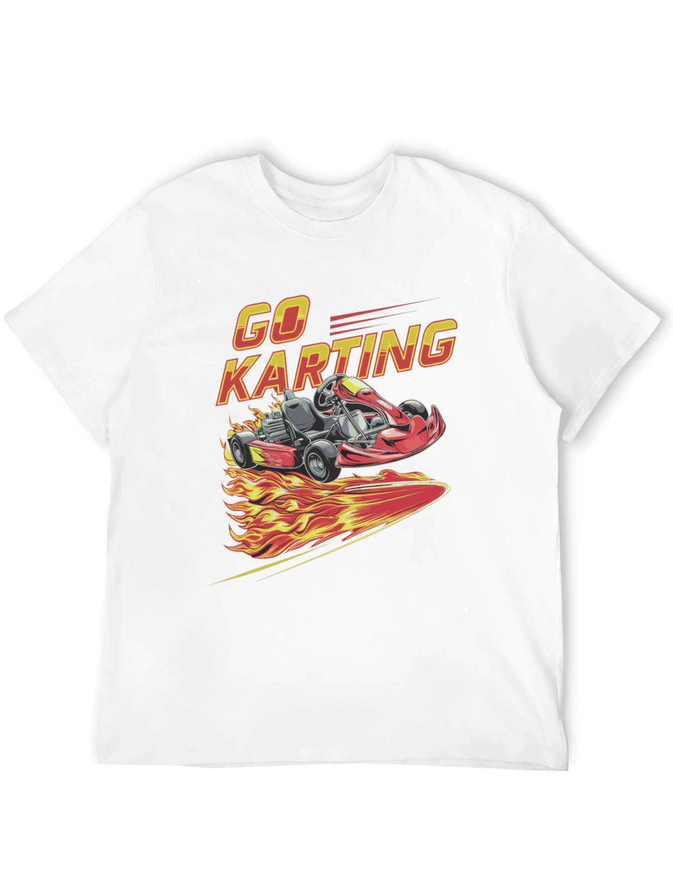 Go Karting Graphic T-Shirt - Racing Flames Design