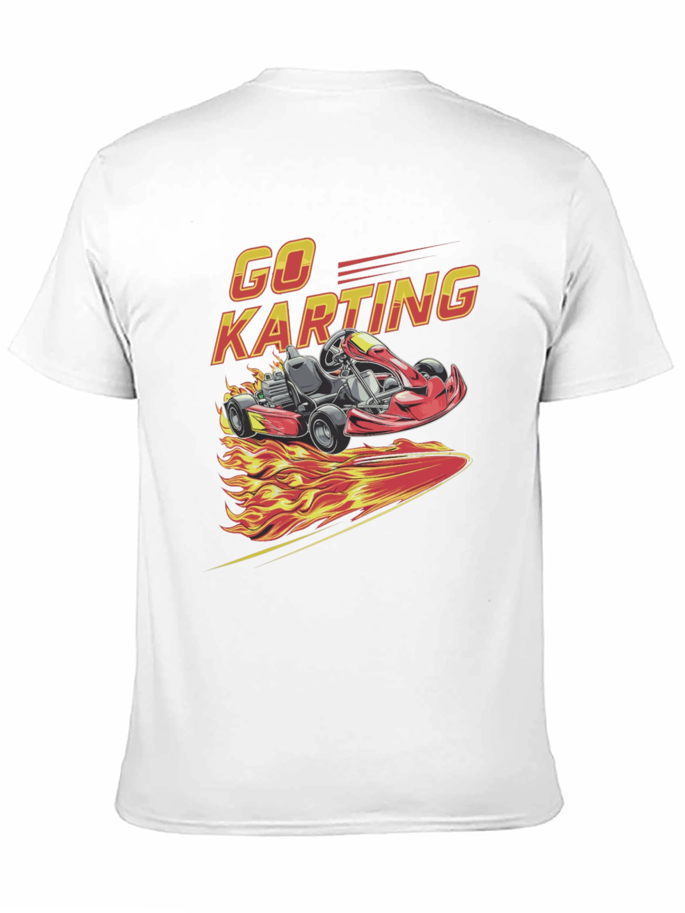 Go Karting Graphic T-Shirt - Racing Flames Design