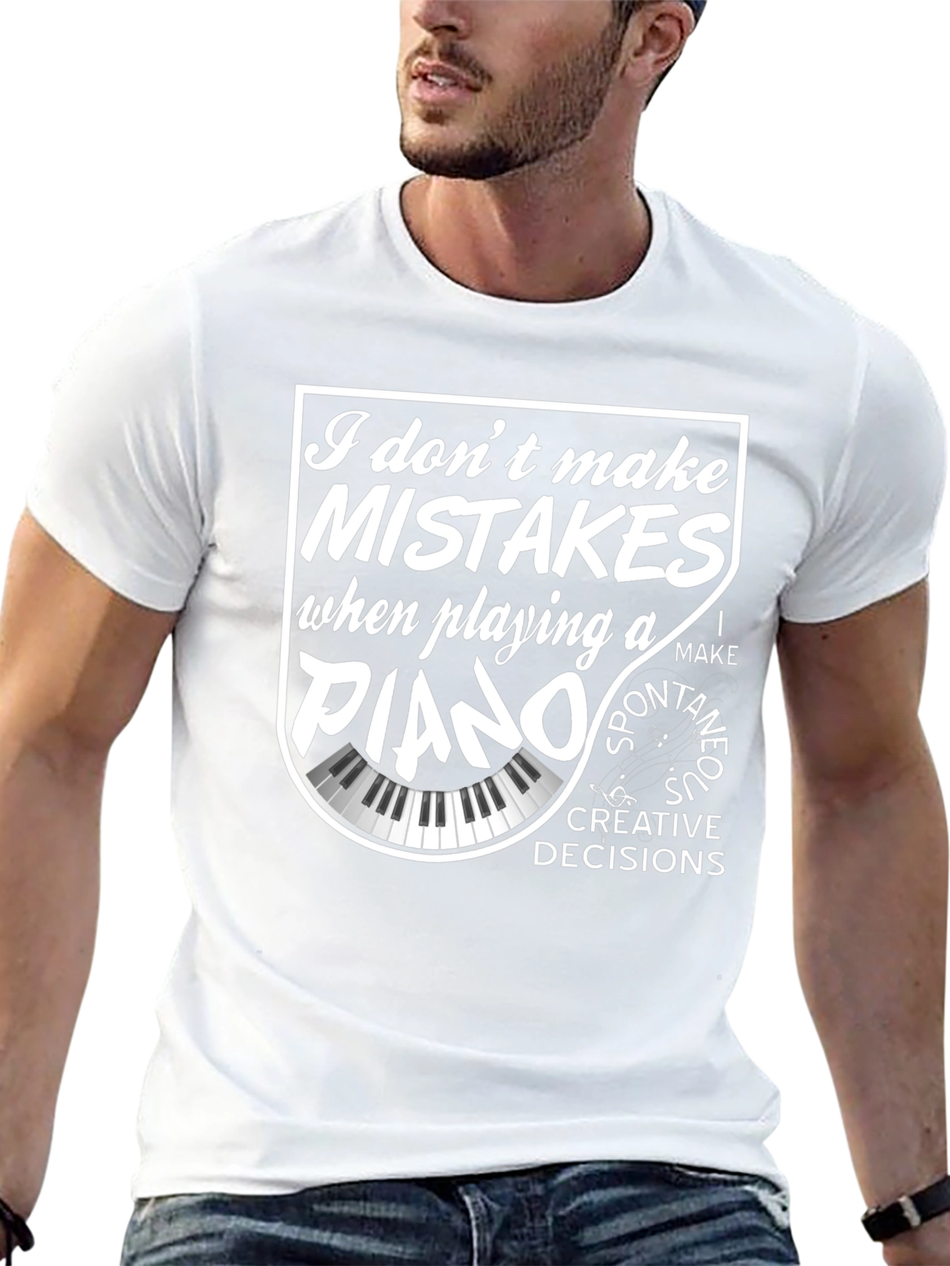 Piano Player Black T-Shirt - Creative Decisions