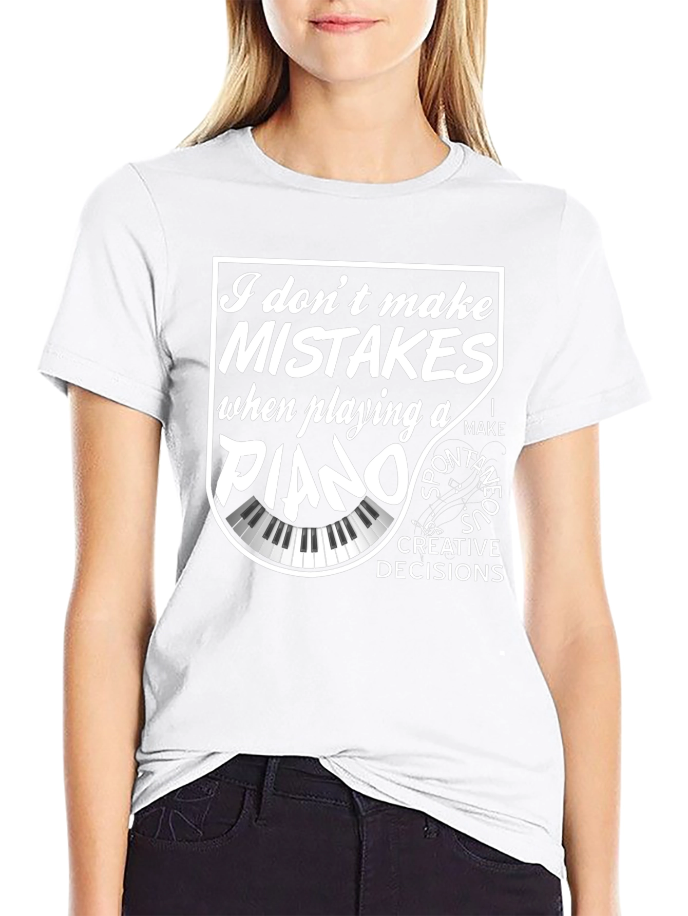 Piano Player Black T-Shirt - Creative Decisions