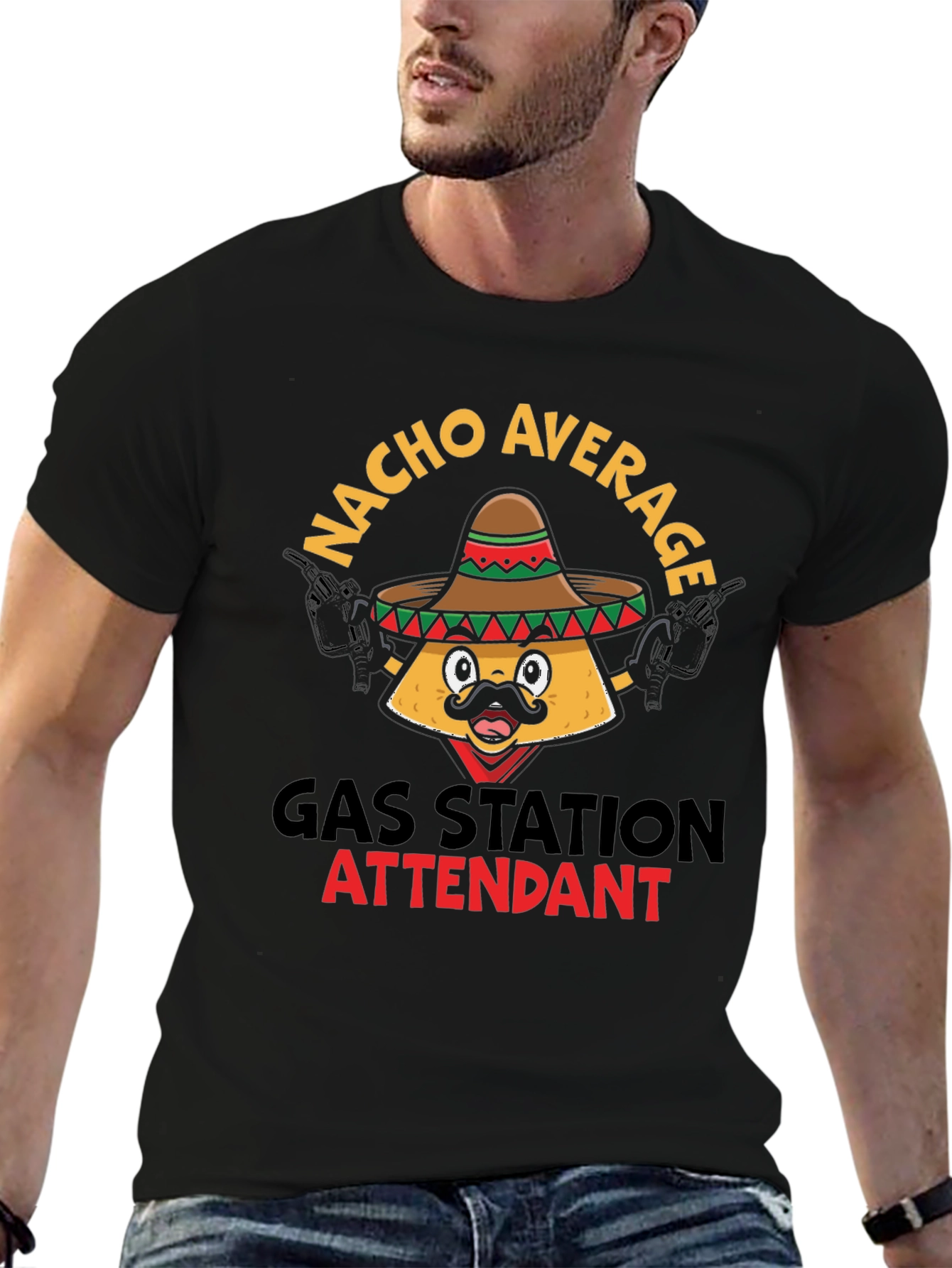 Nacho Average Gas Station Attendant Graphic Tee
