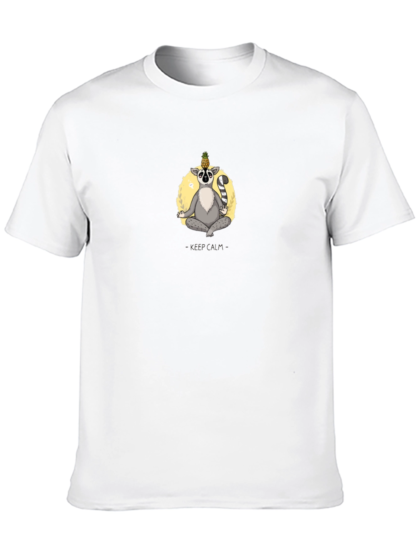 Zen Lemur Black T-Shirt: Meditating Animal Graphic Tee