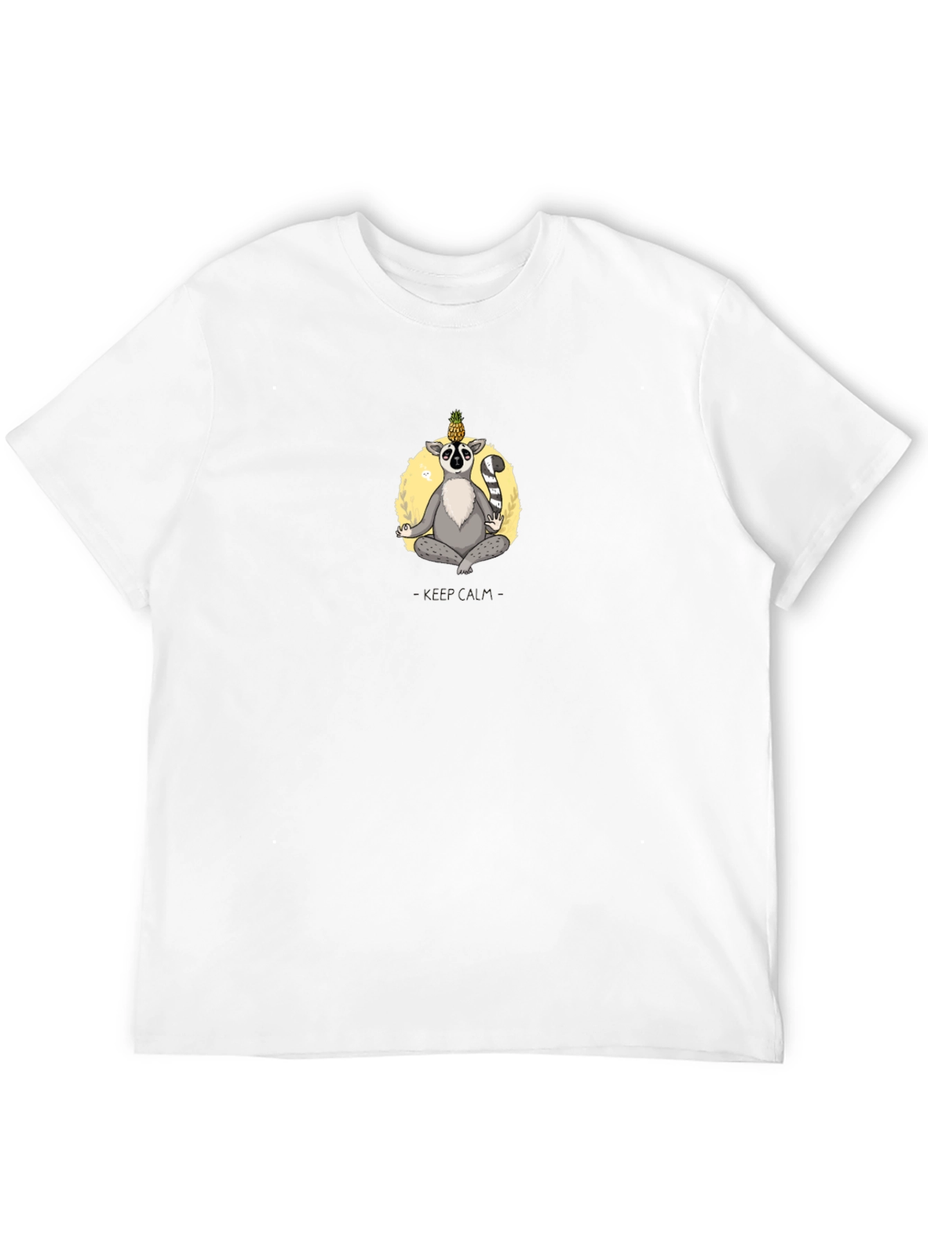 Zen Lemur Black T-Shirt: Meditating Animal Graphic Tee