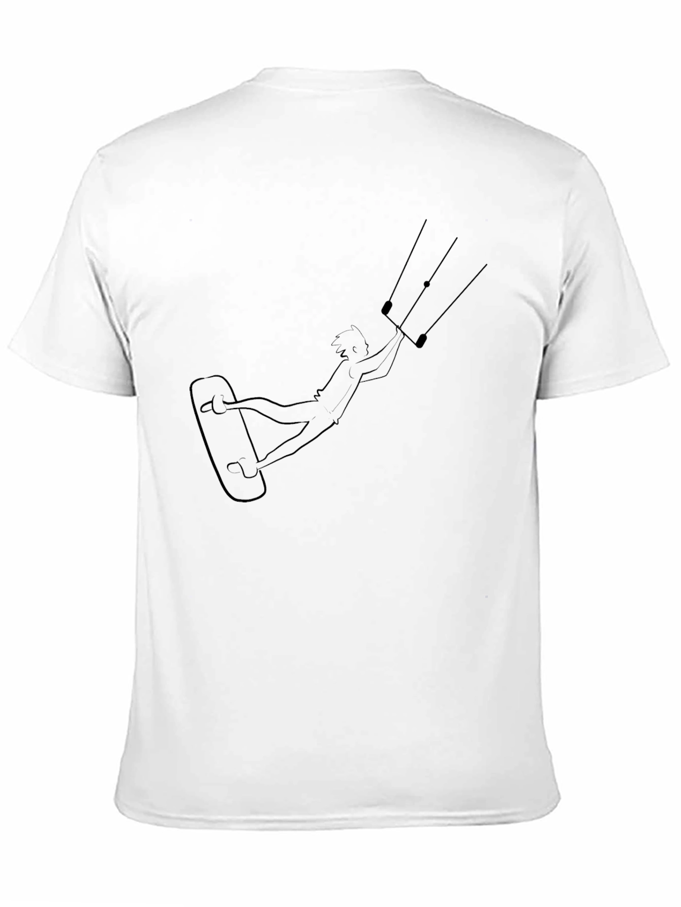 Kitesurfing Graphic Tee - Black Cotton T-Shirt